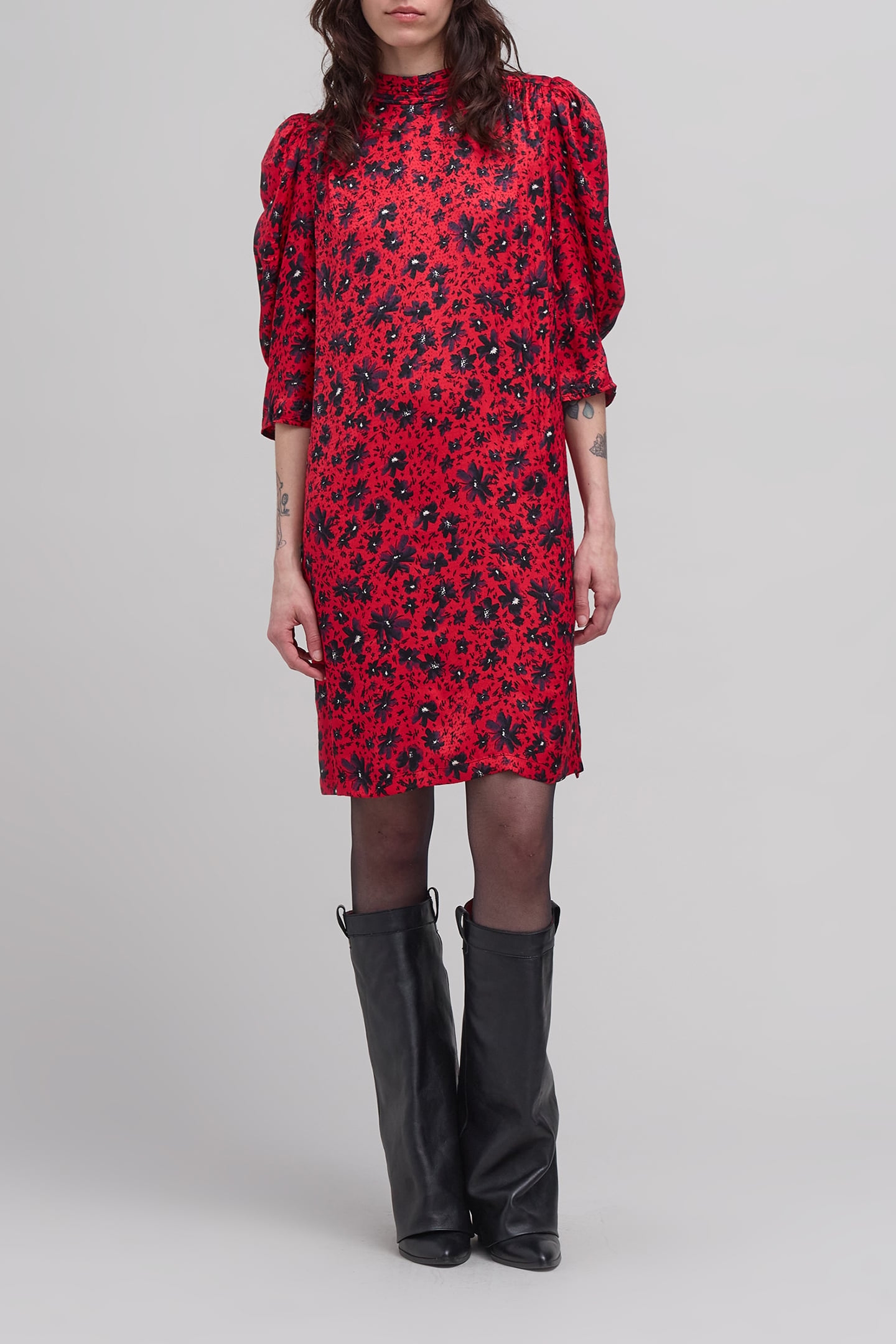 RED ROCK FLORAL PRINT DRESS VERMILLON 2