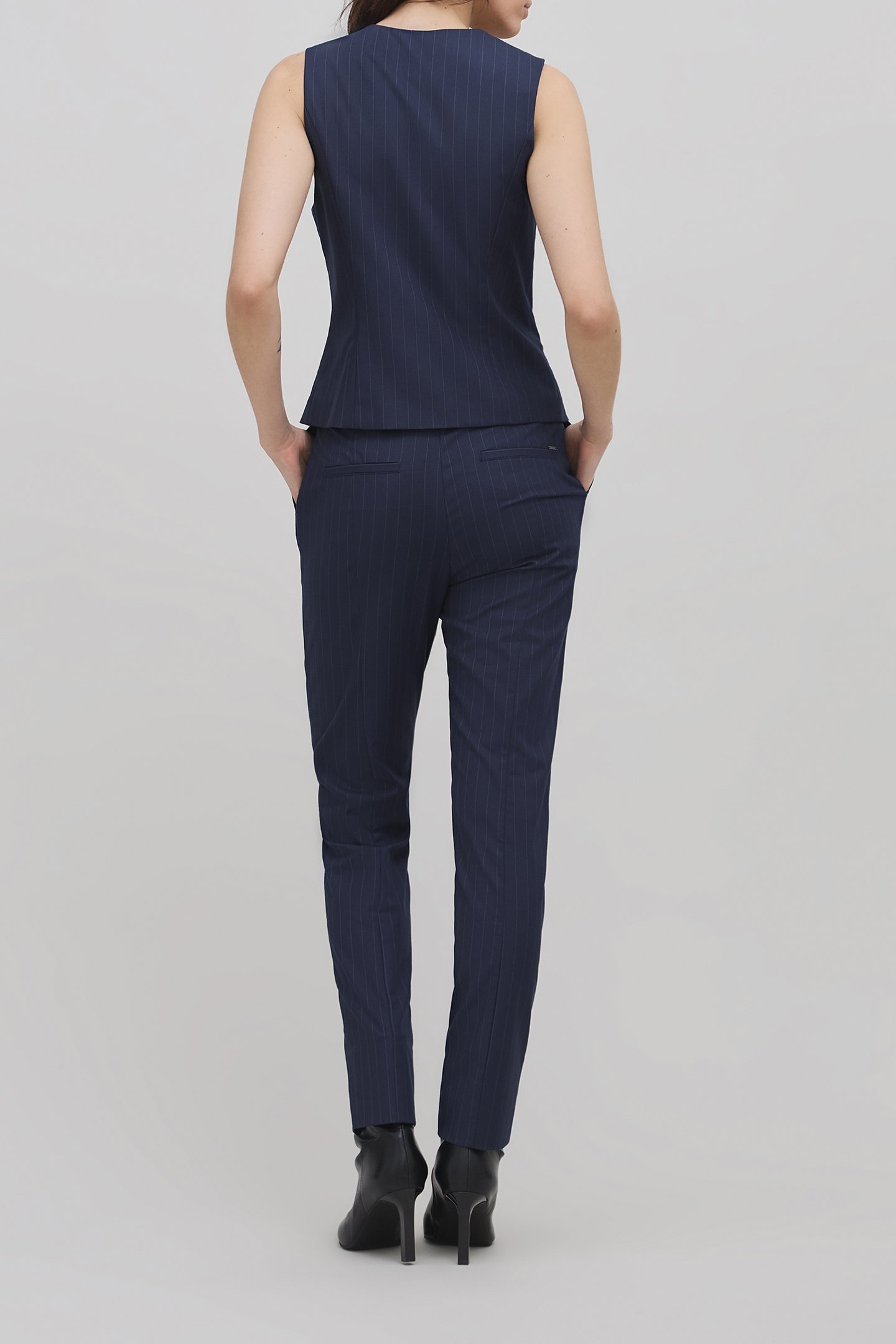 NAVY TENNIS STRIPE SUIT VEST NAVY 2