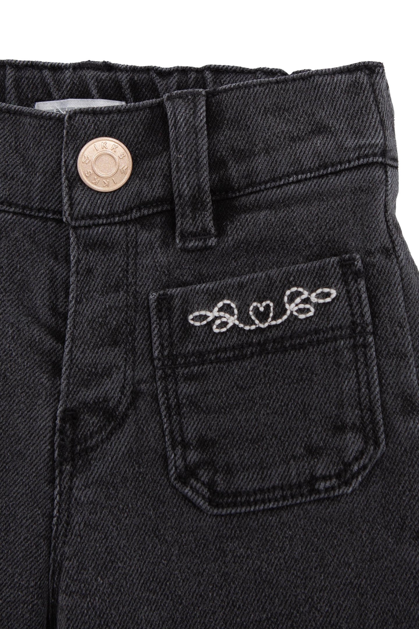 GIRL'S EMBROIDERED GREY LARGE JEANS 3