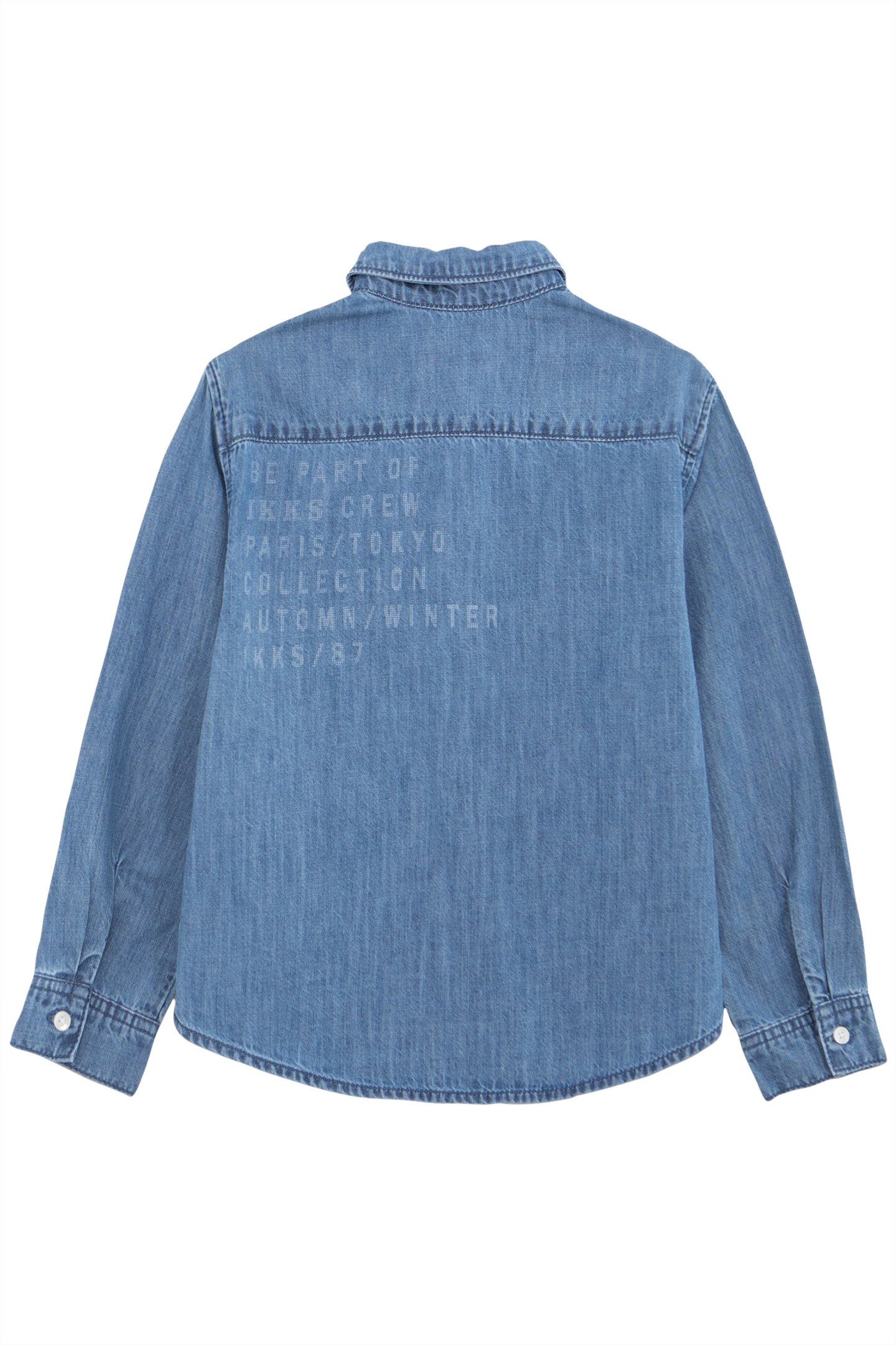 BLUE DENIM SHIRT WATERLESS MESSAGE BACK BOY 2