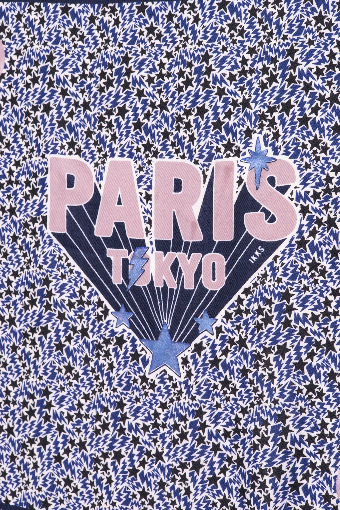 GIRL’S NAVY RECYCLED SQUARE SCARF WITH LIGHTNING-STARS MIX 4