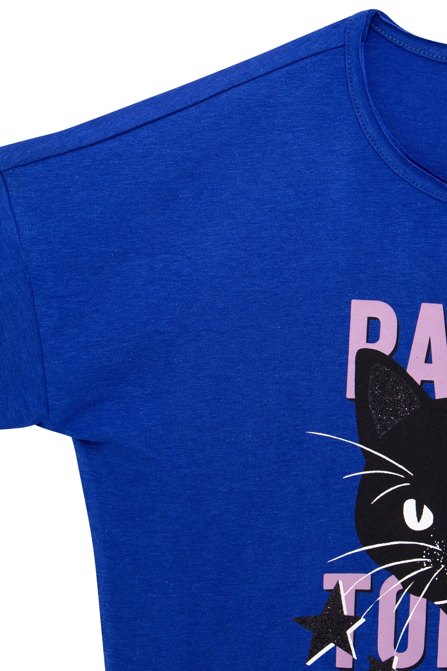 GIRL’S BLUE T-SHIRT WITH CAT AND LIGHTNING IMAGE 4