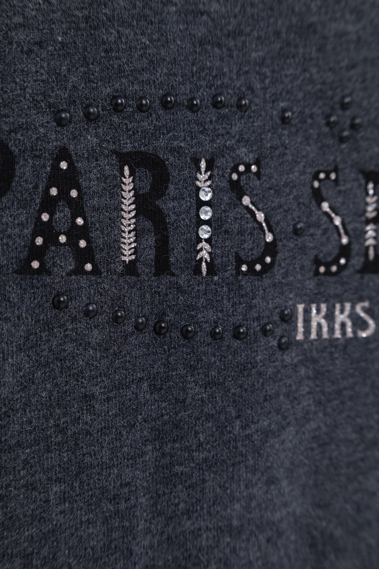 GIRL'S GREY STUDDED T-SHIRT WITH DIAMANTE AND SLOGAN PRINT 4