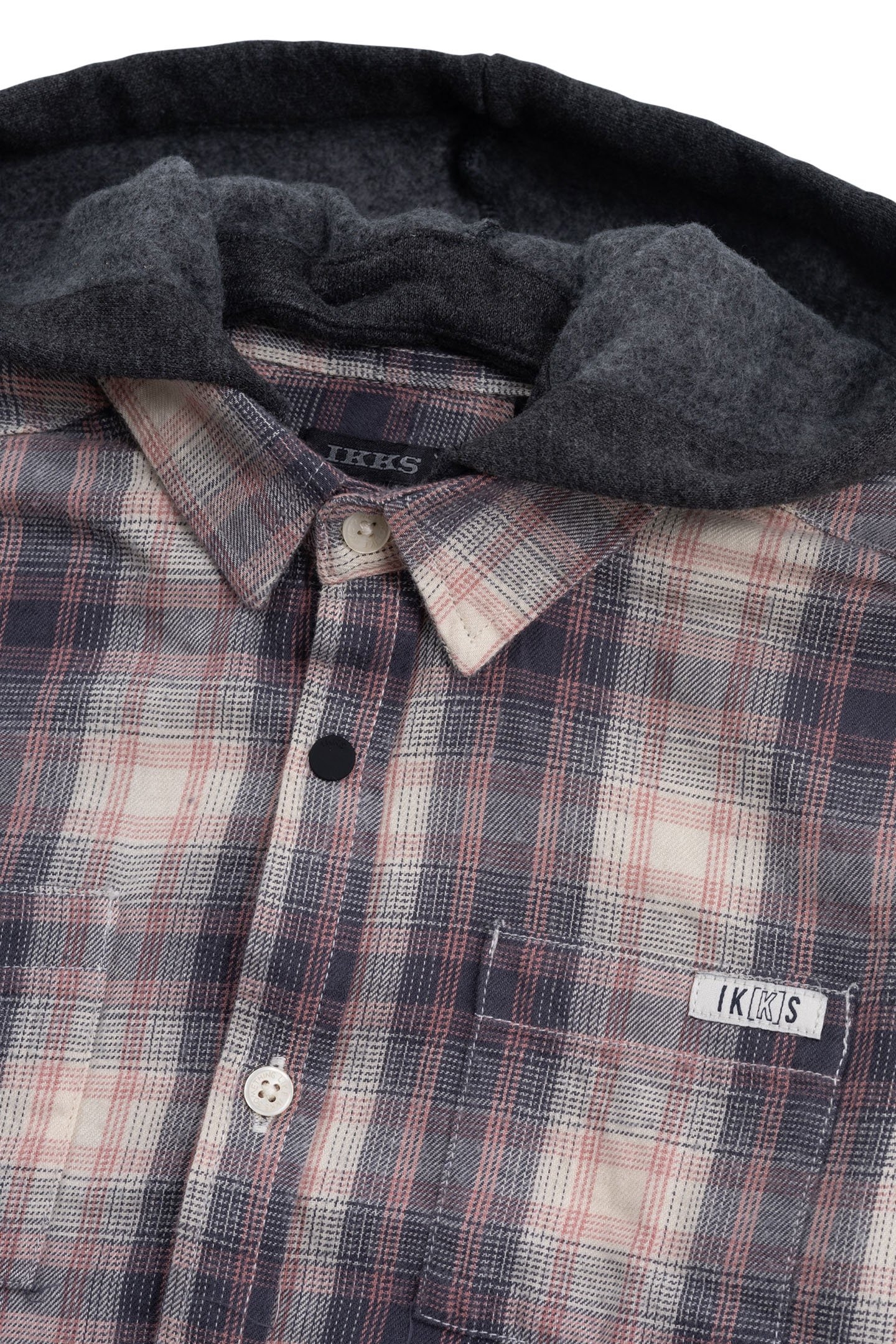 BOY'S BEIGE PLAID SHIRT WITH REMOVABLE HOOD 3