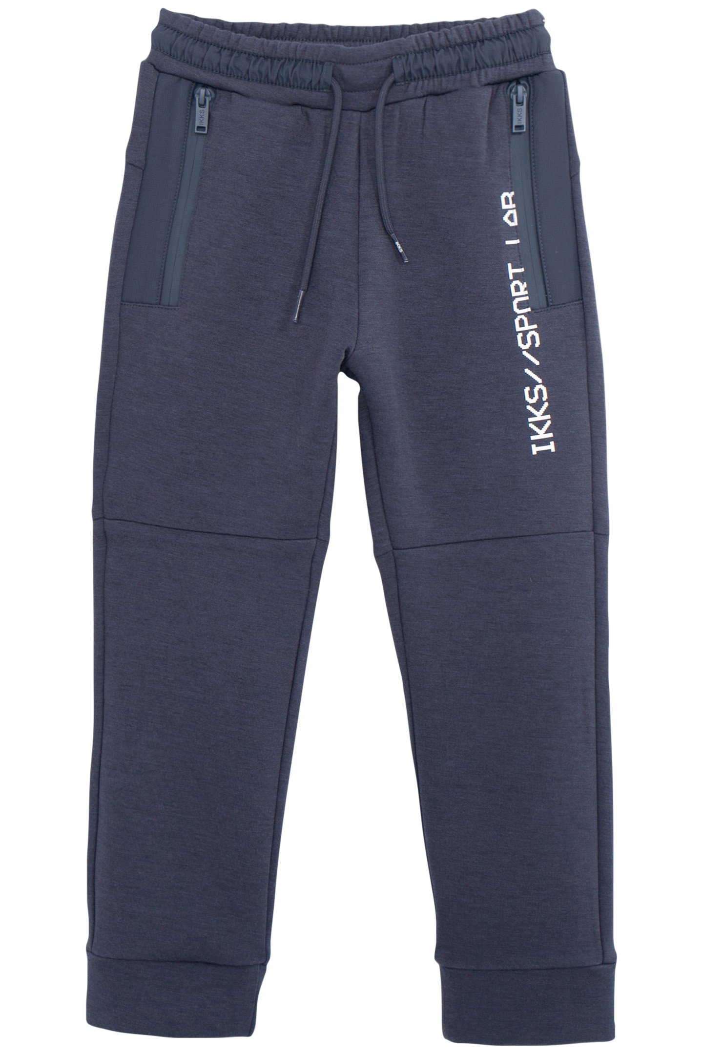 BOY'S GREY BI-MATERIAL JOGGING SUIT WITH ZIPPED POCKETS 1