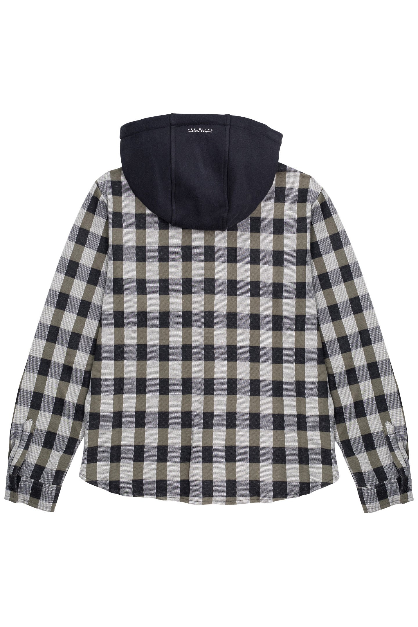 BOY'S BLACK PLAID SHIRT WITH DETACHABLE HOOD 2