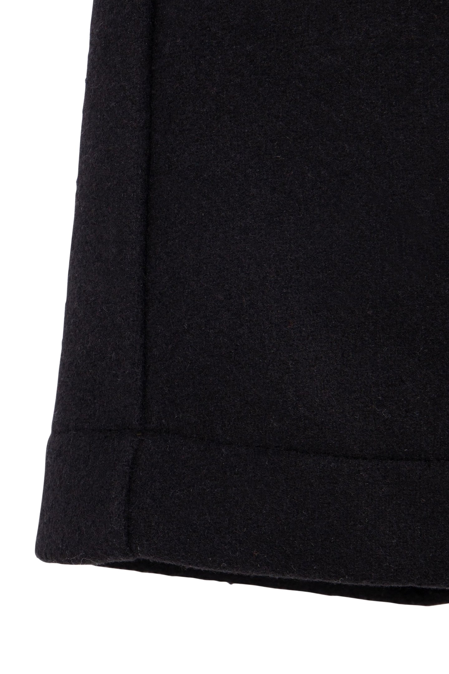 GIRLS' BLACK DOUBLE-ZIP WOOL SHORTS 6