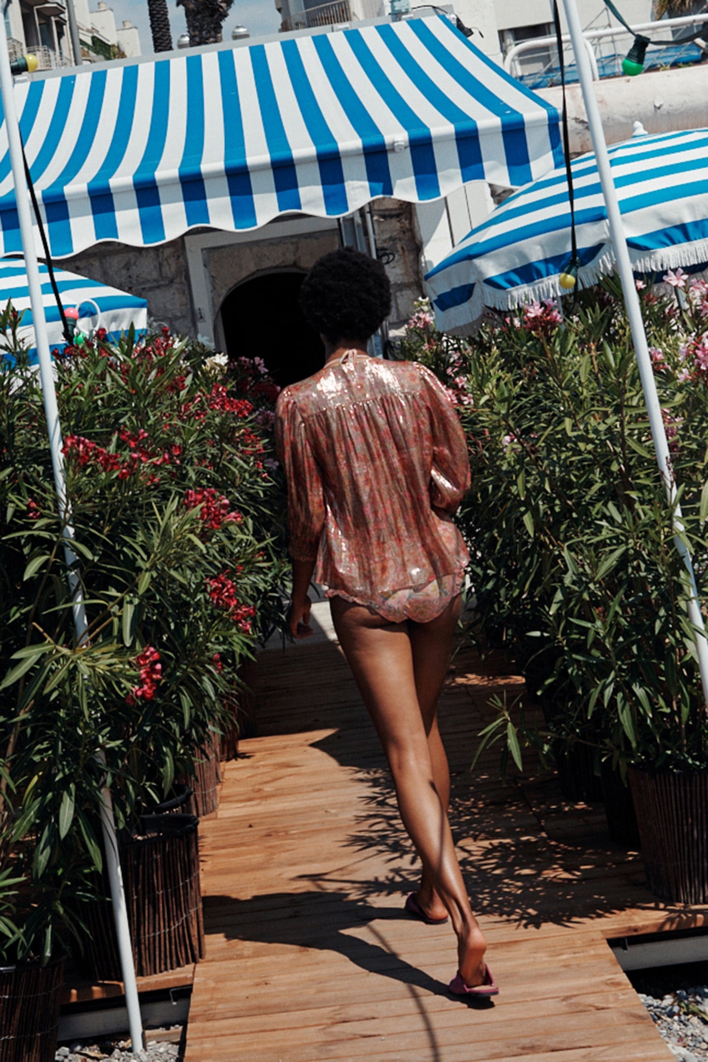 BLOUSE LORISSE KHAKI MULTI FLOWERS 2