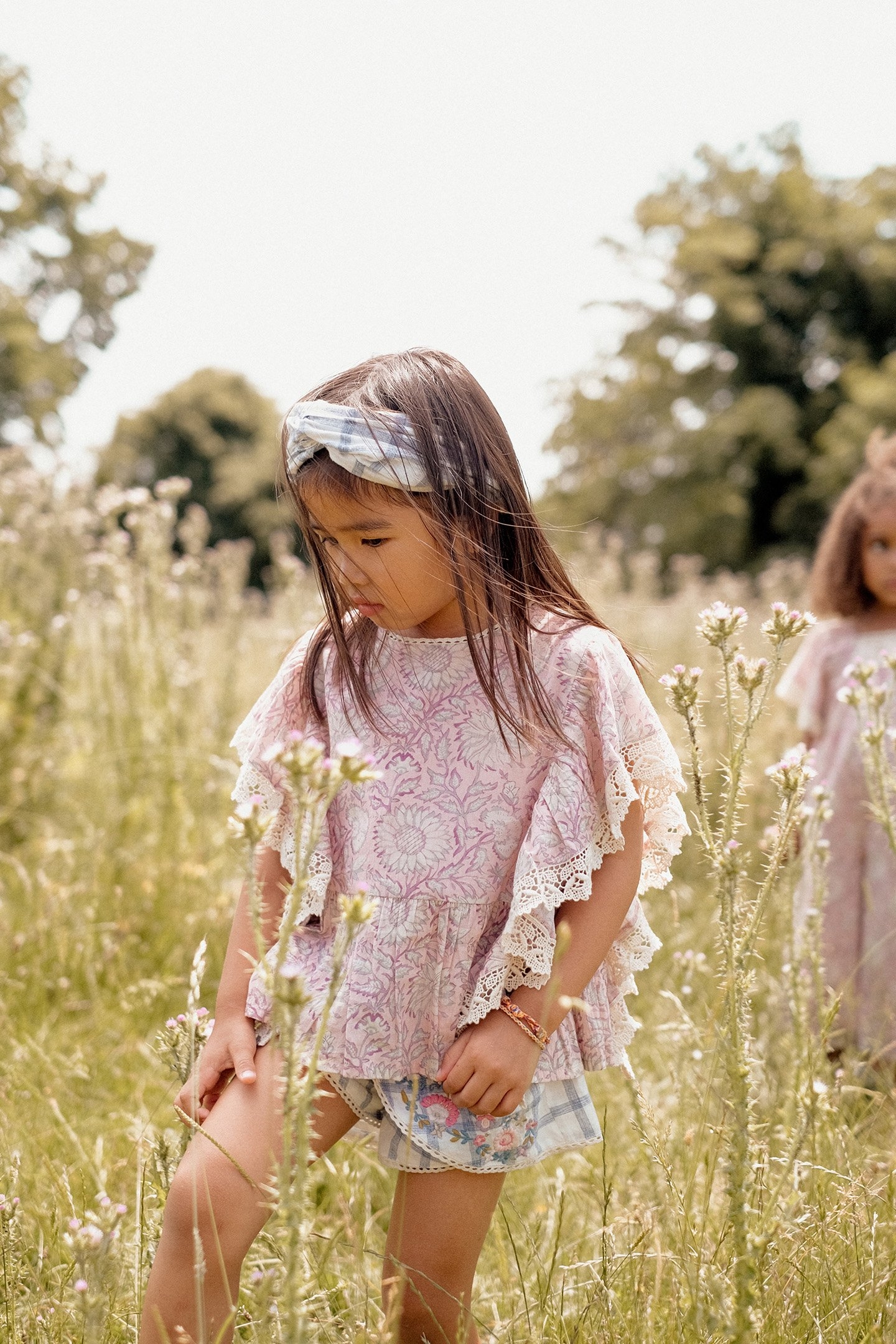 BLOUSE INES PINK DAISY GARDEN 1