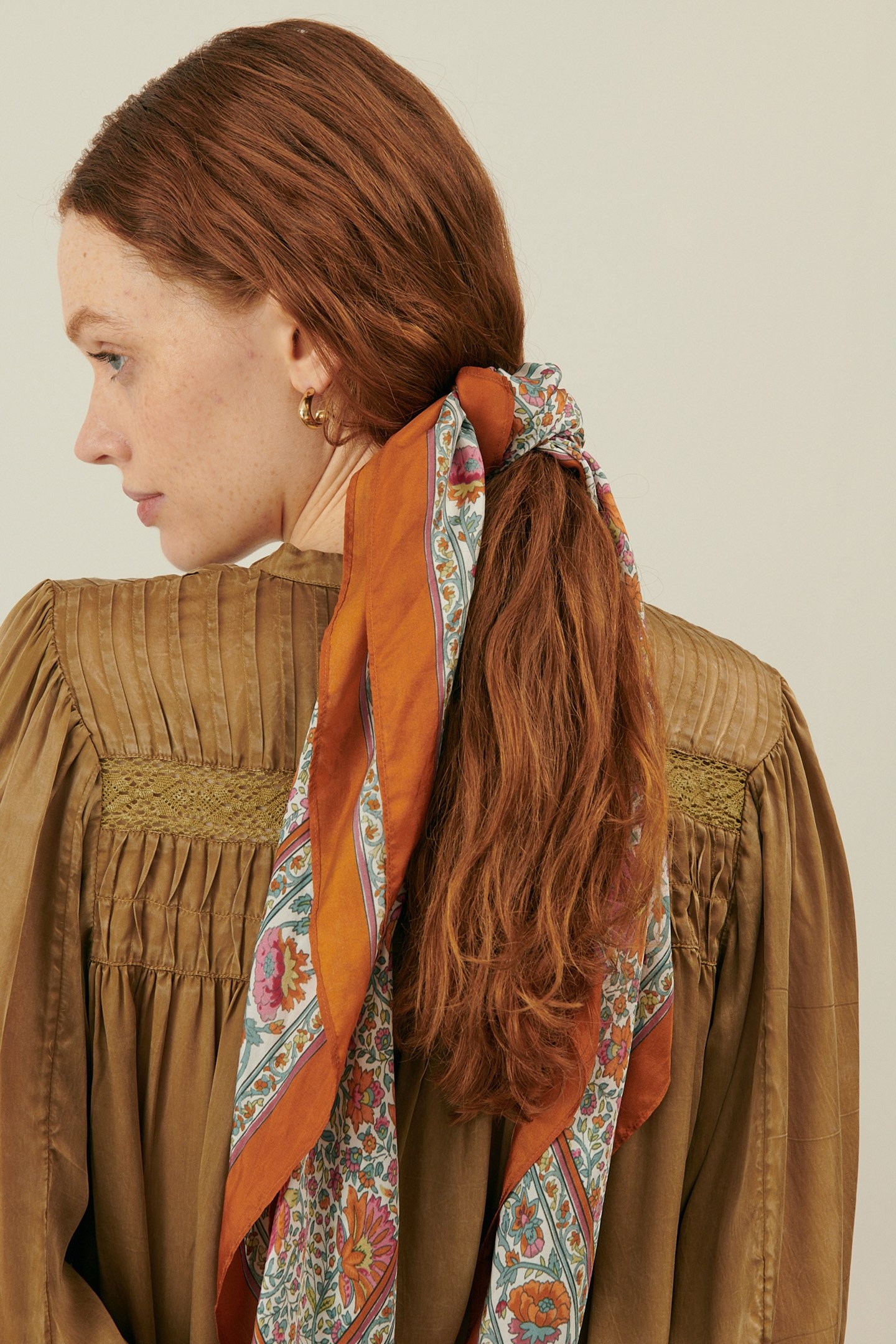 WOVEN SCARF ROMY IVORY WINTER GARDEN 3