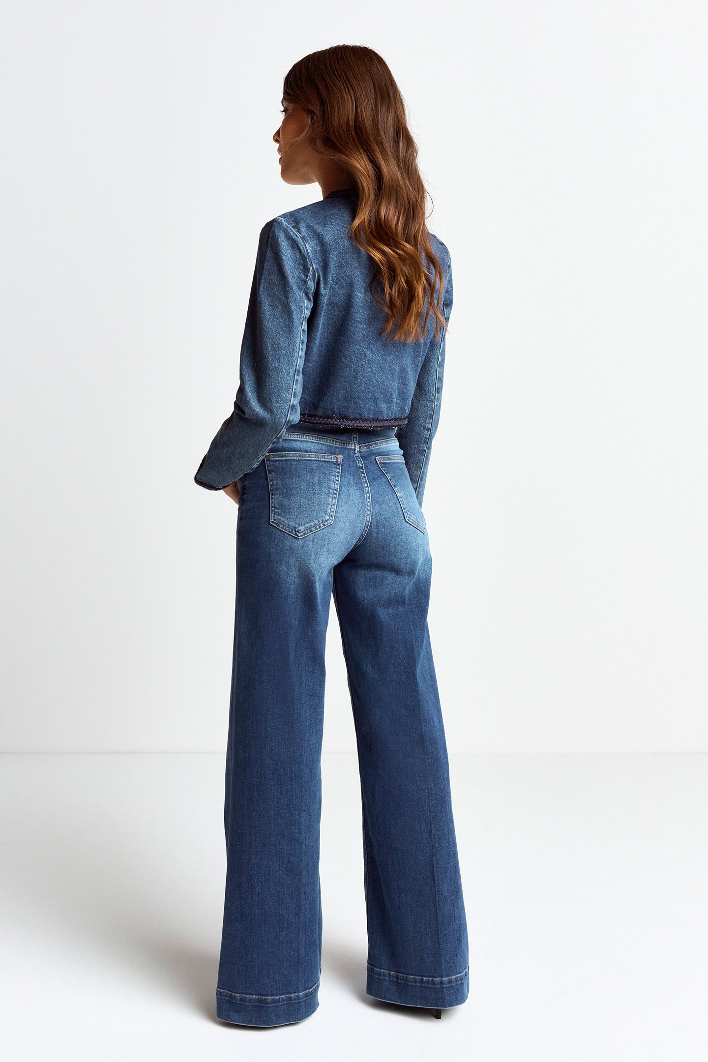 BOXY DENIM JACKET WITH TAPES DENIM BLUE 2