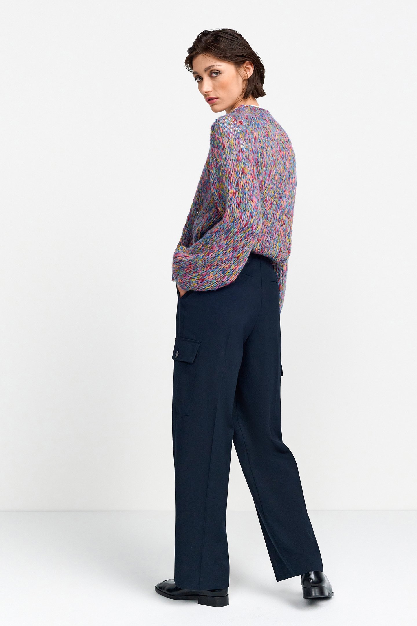 CARGO PANTS WITH PLEAT MIDNIGHT BLUE 2