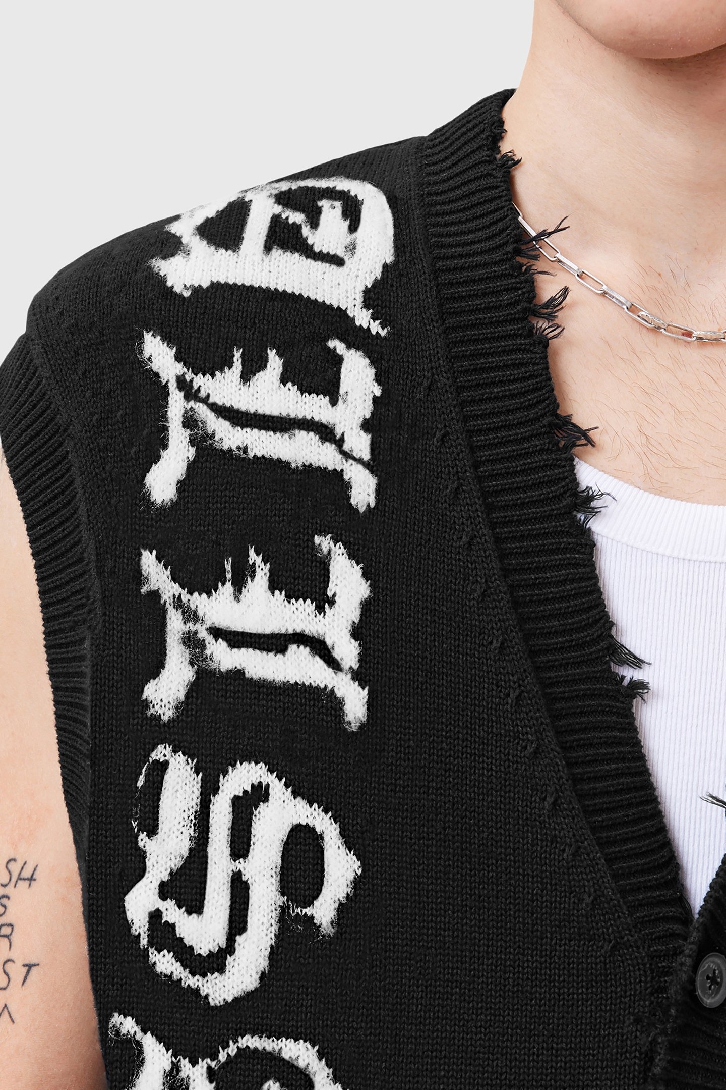 SCRIPTURE TANK BLACK/ECRU WHITE 8