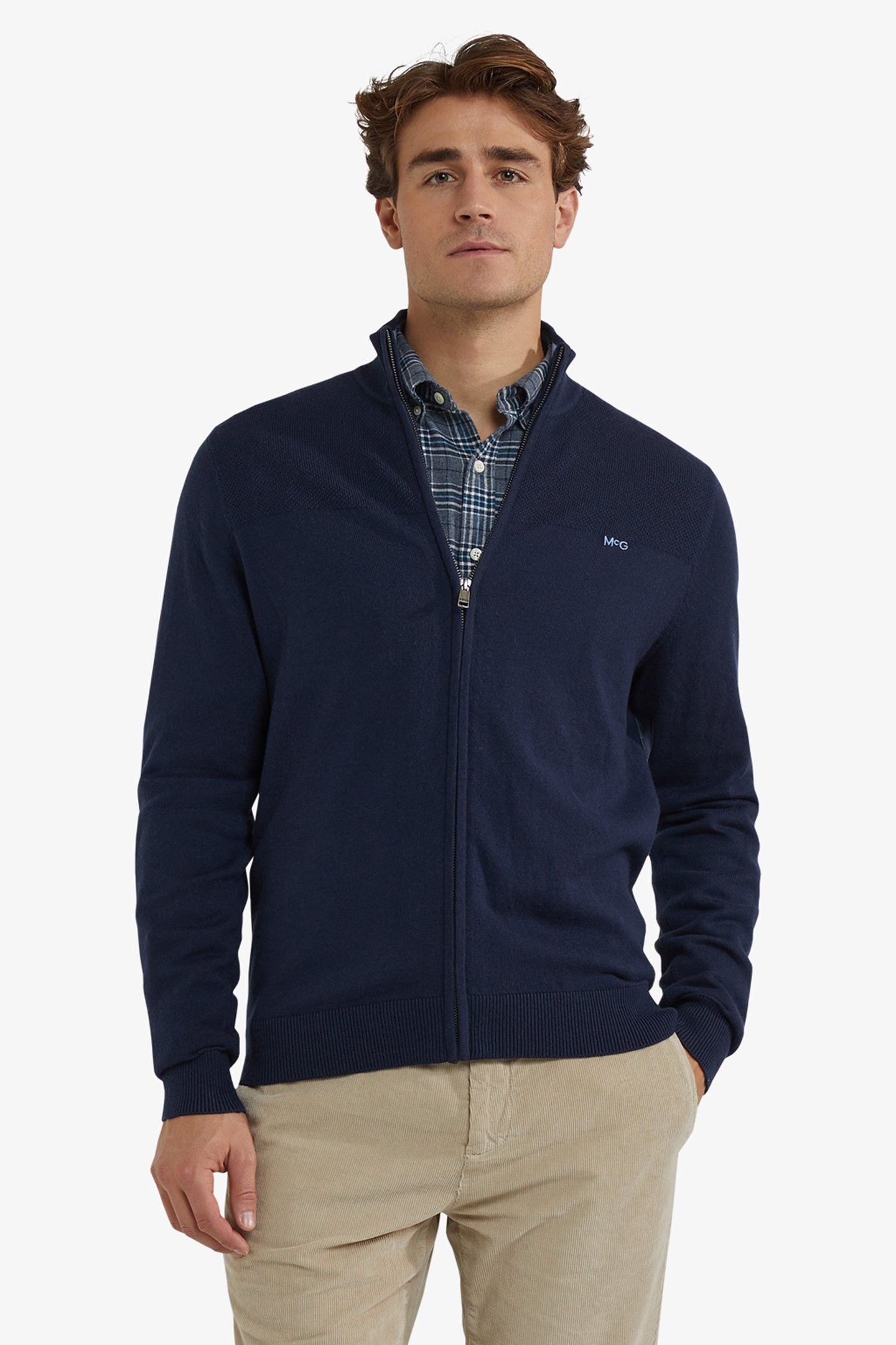 ZIP THRU CARDIGAN NAVY 1