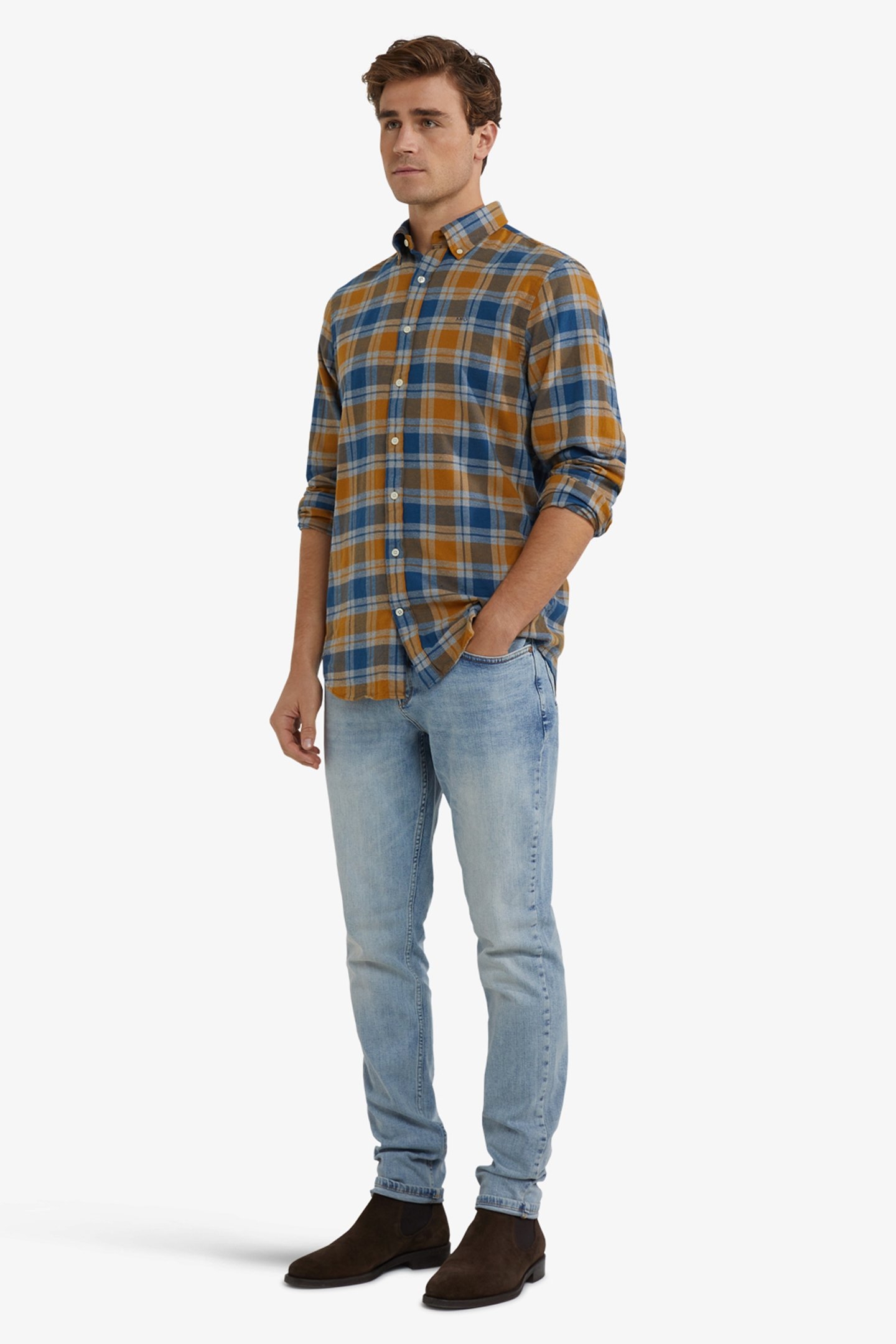 FLANNEL CHECK SHIRT CAMEL 2
