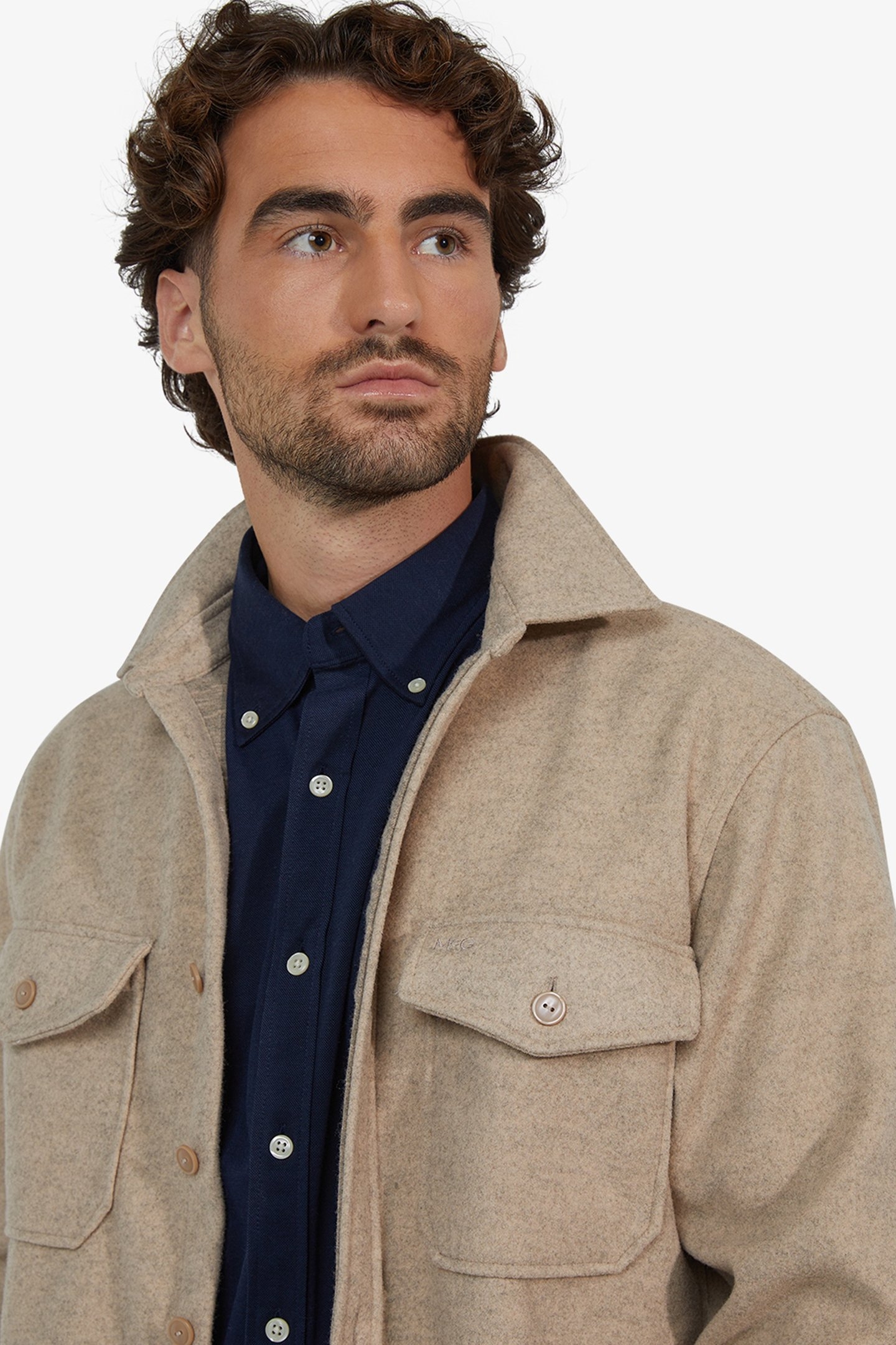 WOOL LOOK OVERSHIRT OFF WHITE 4