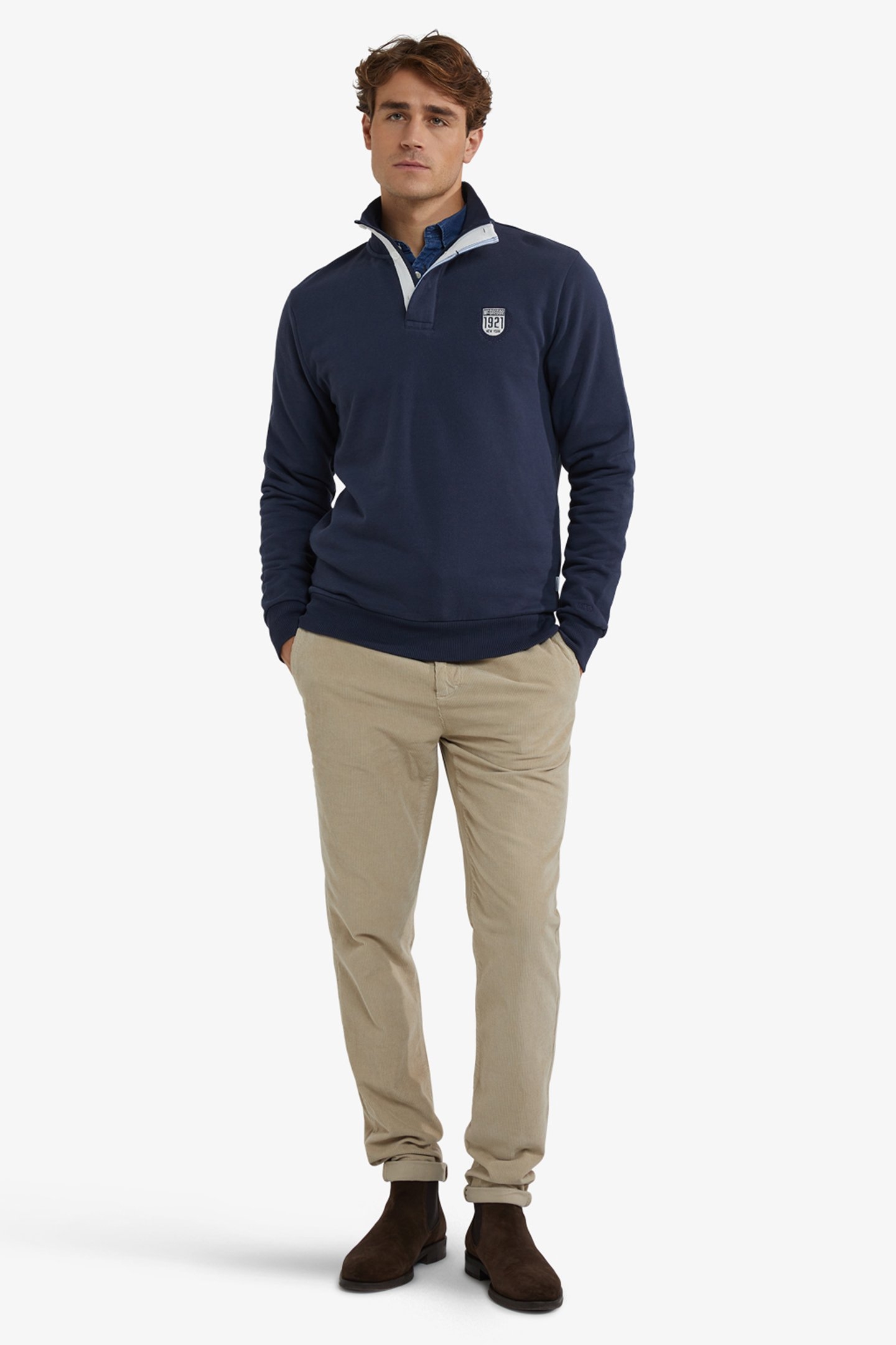ZIP MOCK SWEATSHIRT NAVY 4