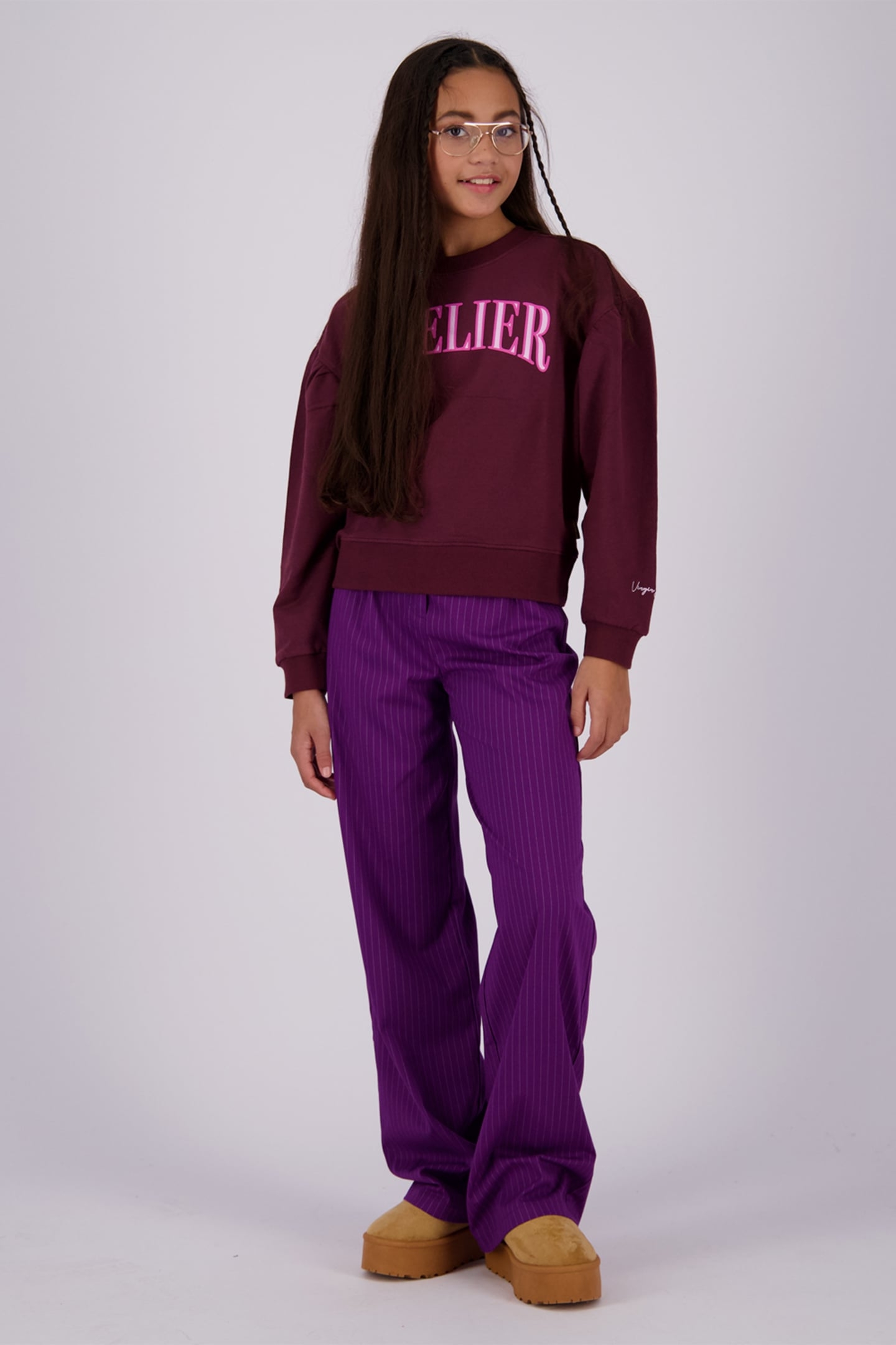 GIRLS NORAN SWEATER RED WINE 1