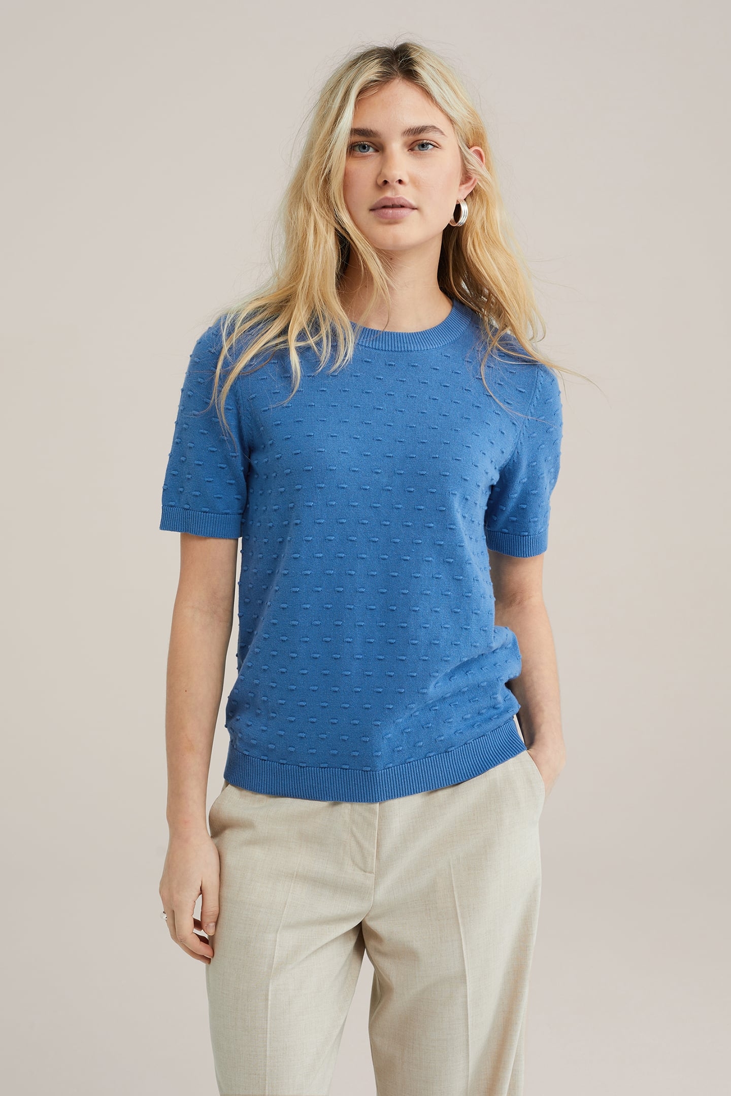 KNITTED PULLOVER COBALT BLUE 1