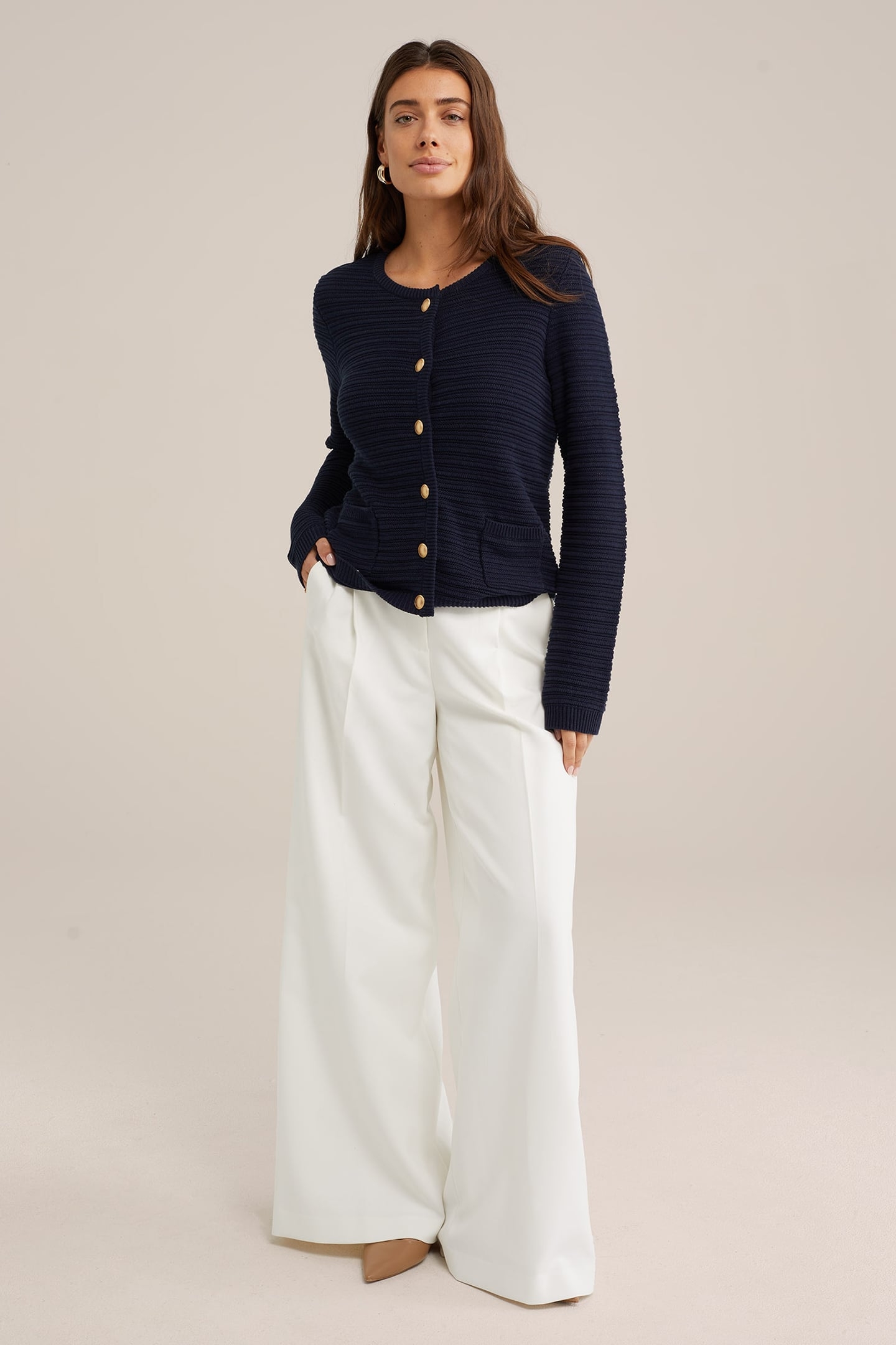 KNITTED CARDIGAN NAVY BLUE 3