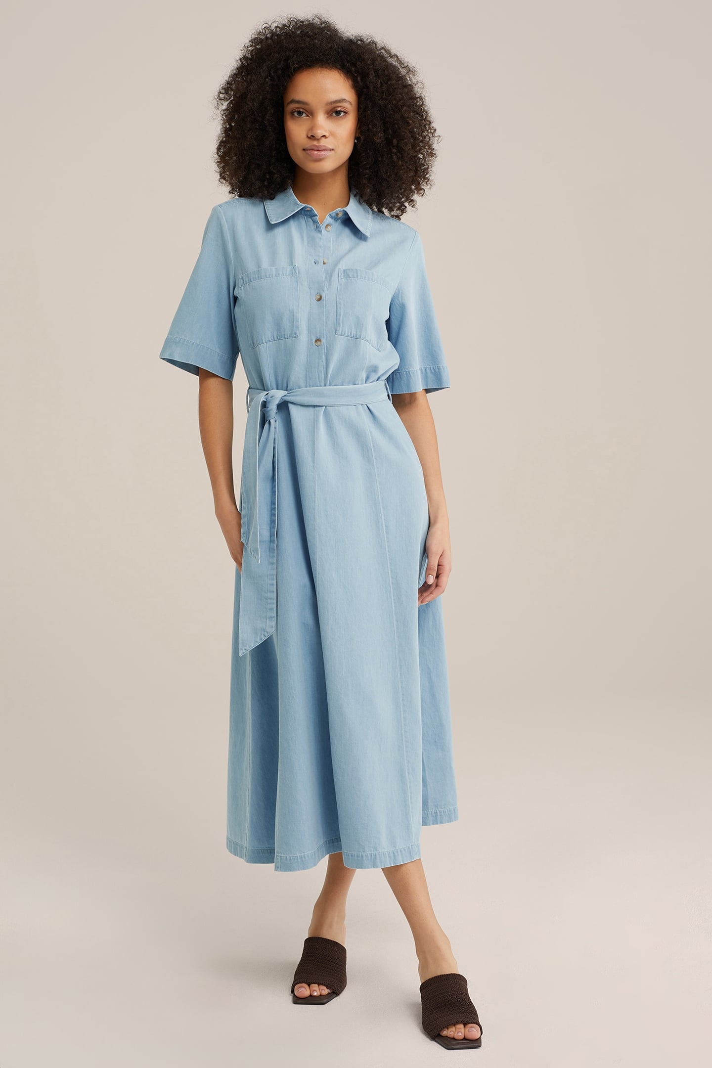 DRESS MID LENGTH LIGHT BLUE 1