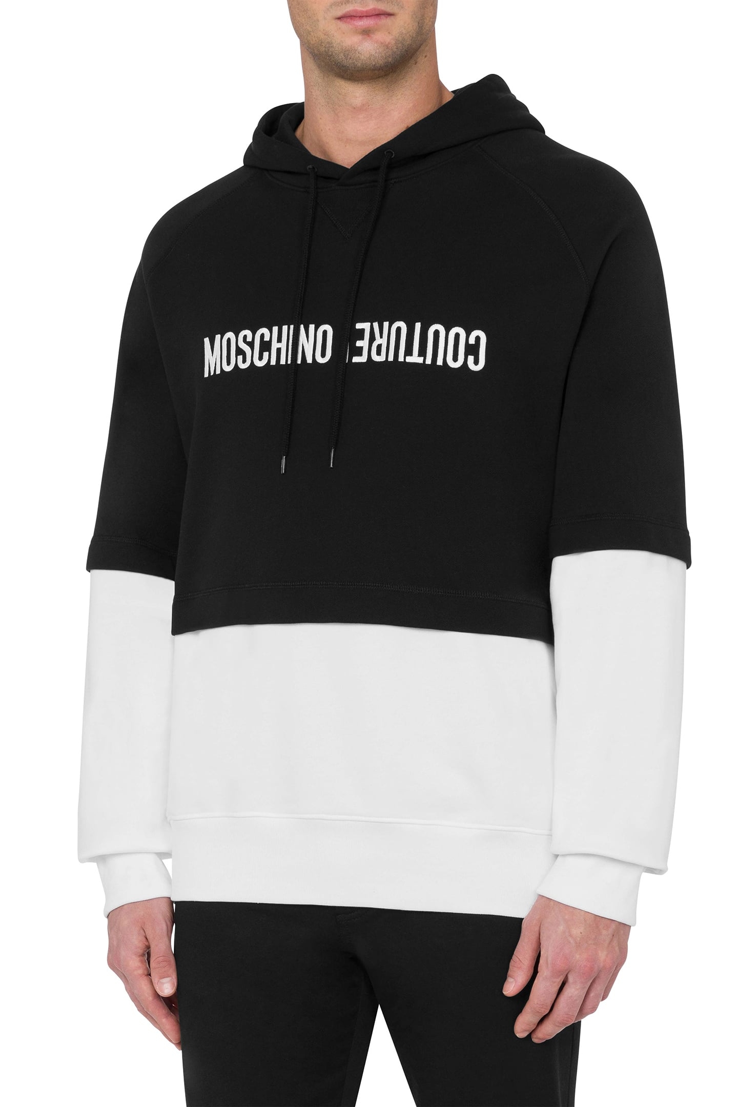 UPSIDE DOWN LOGO HOODIE WHITE 1