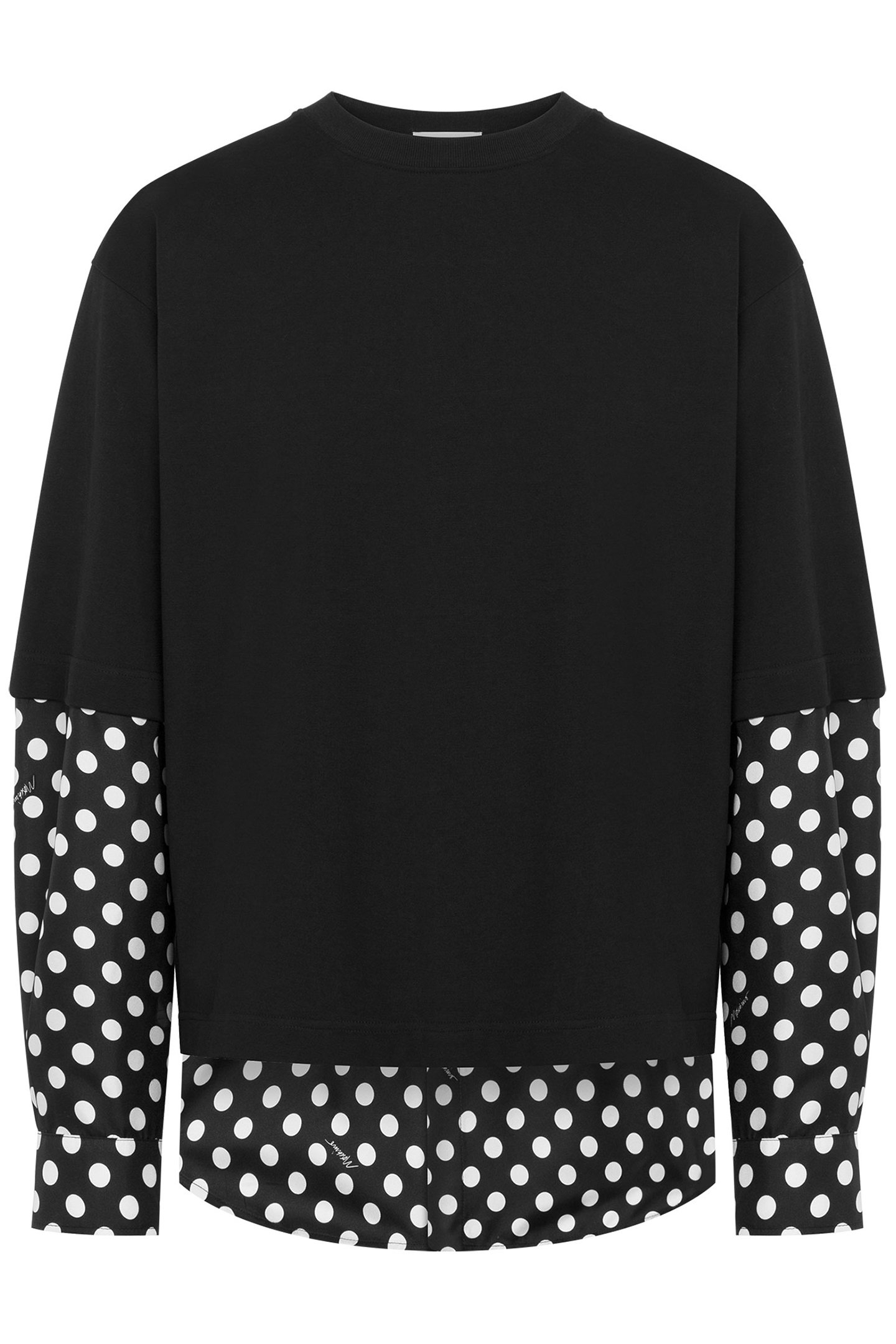 SWEATSHIRT WITH POLKA DOTS INSERTS BLACK 3