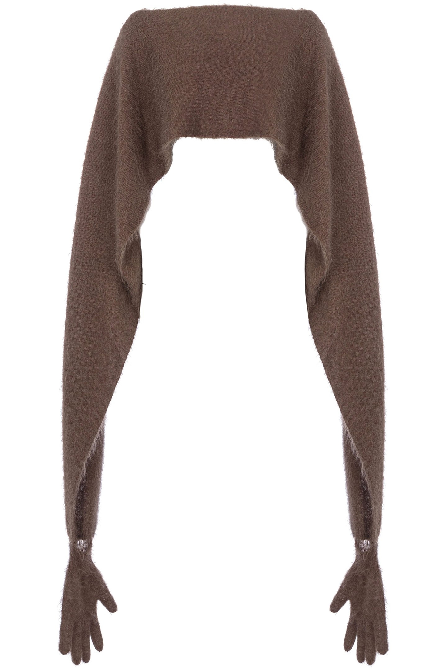 BRUSHED MOHAIR CAPE BROWN 3