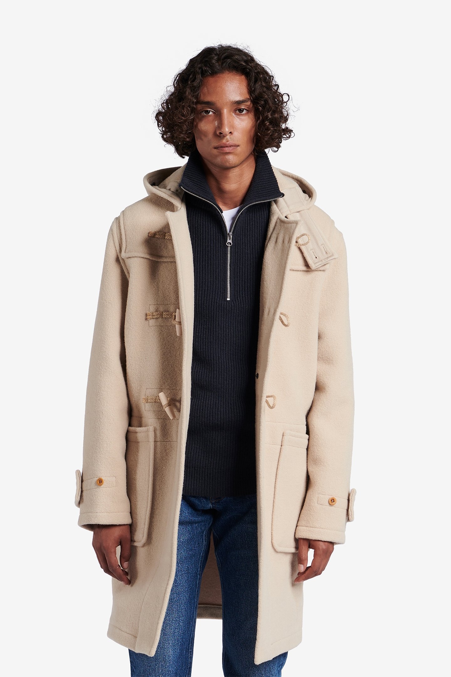 GLOVERALL X NO LABEL MONTY COAT WOOL BEIGE 1