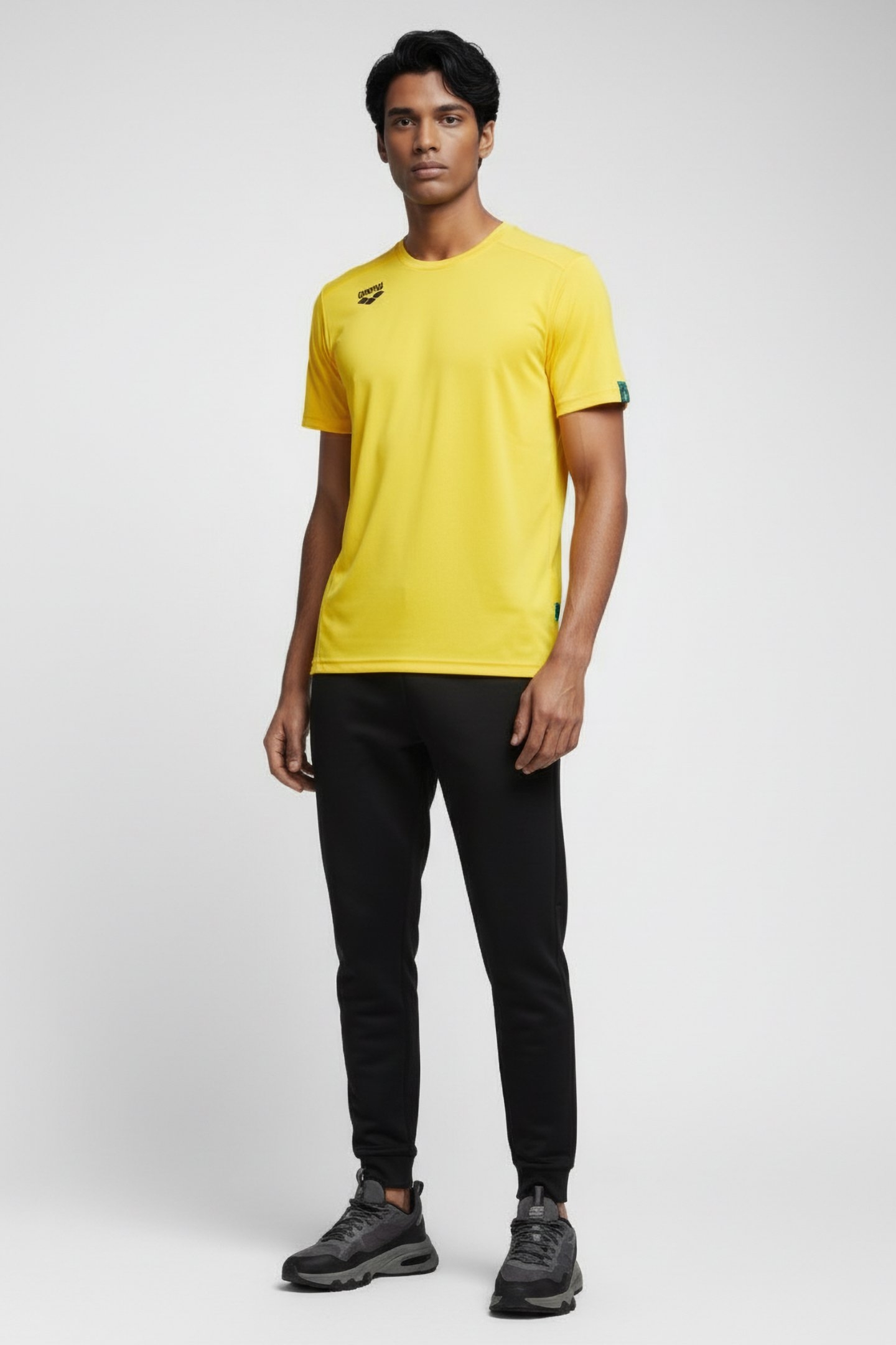 TEAM T-SHIRT PANEL YELLOW-BLACK 1