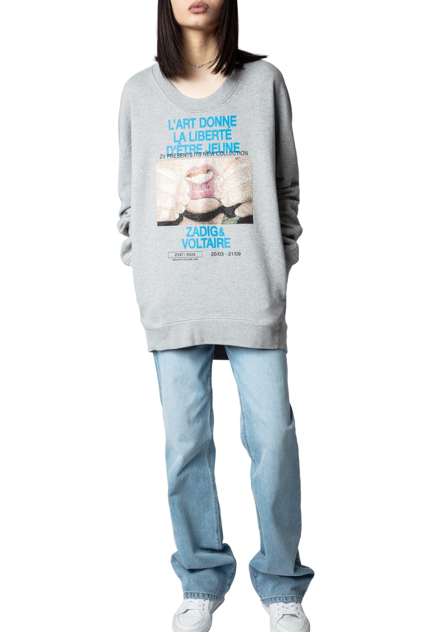 FREYA PHOTOPRINT MOUTH DRESS GRIS CHINE 5