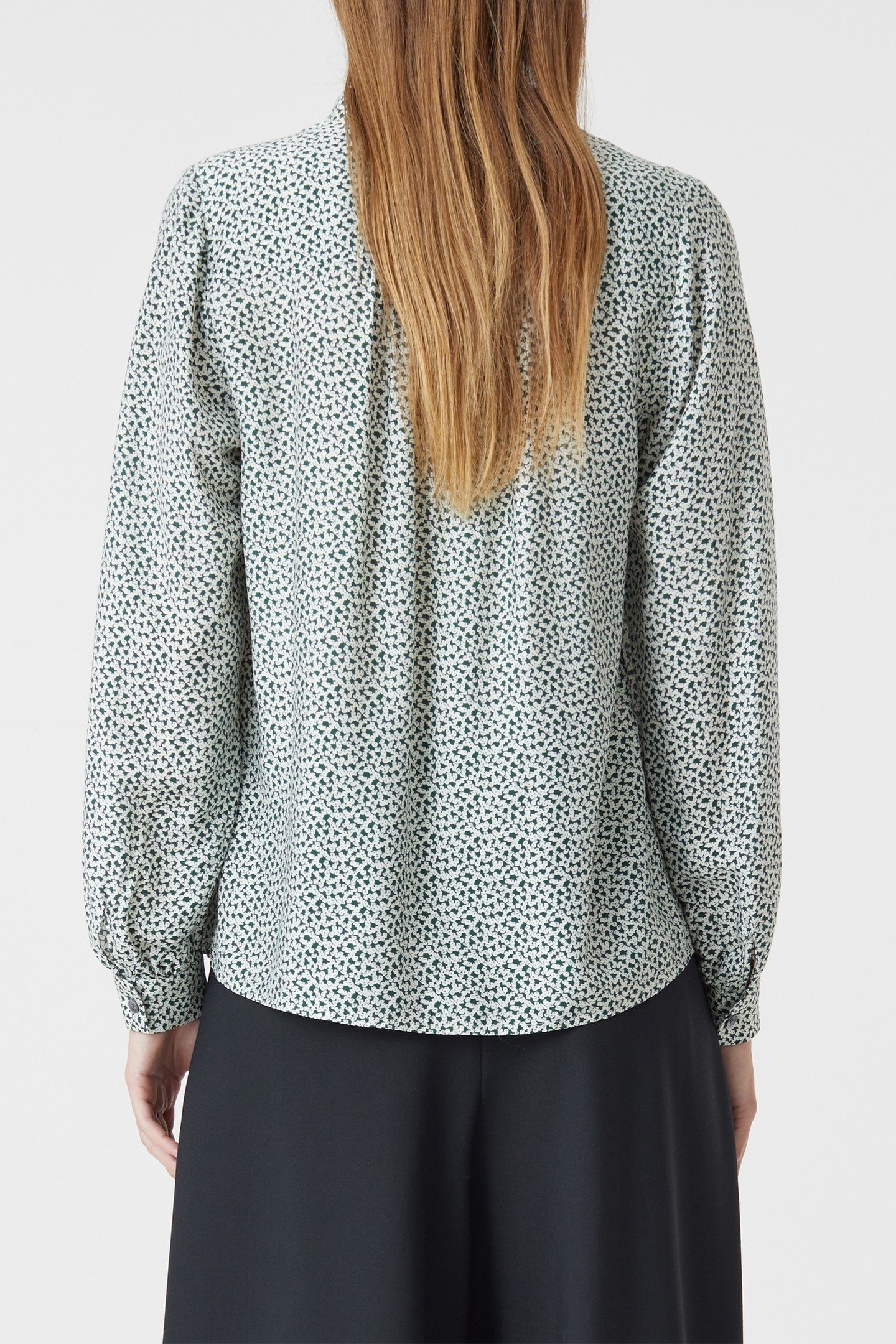 SHORT GATHERED BLOUSE SHIRT FERN GREEN 4