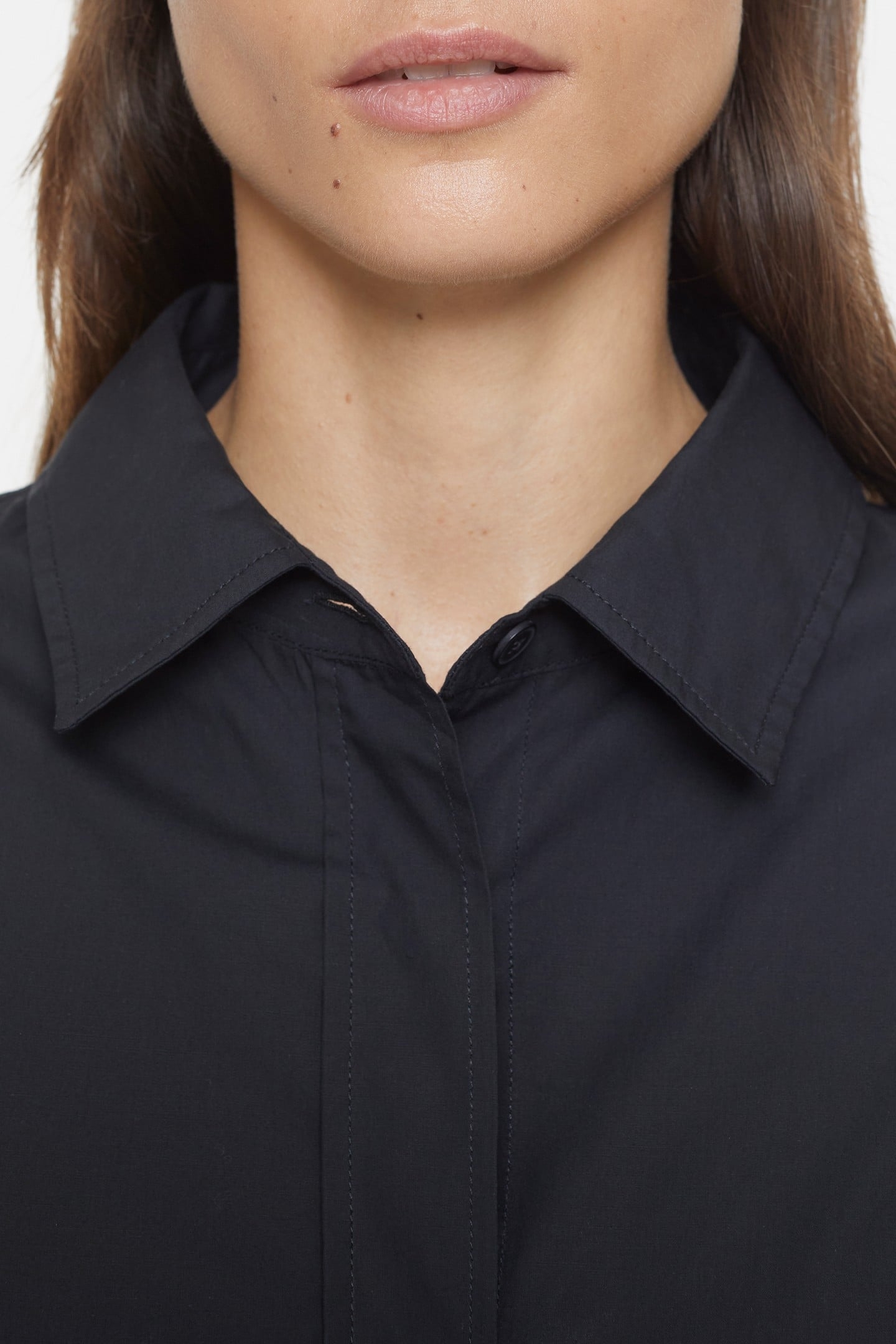 FITTED LONG BLOUSE SHIRT BLACK 6