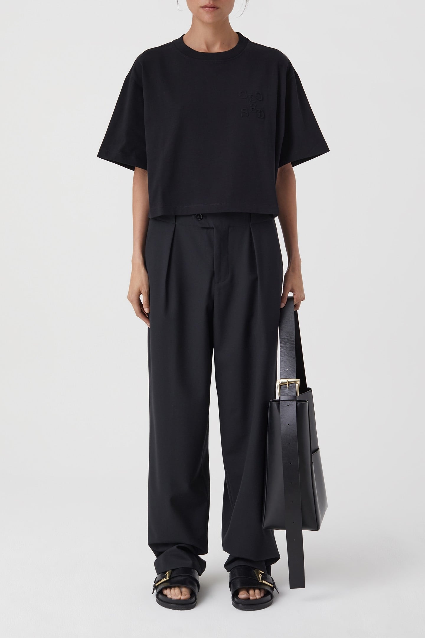 CROPPPED T-SHIRT T-SHIRTS BLACK 2