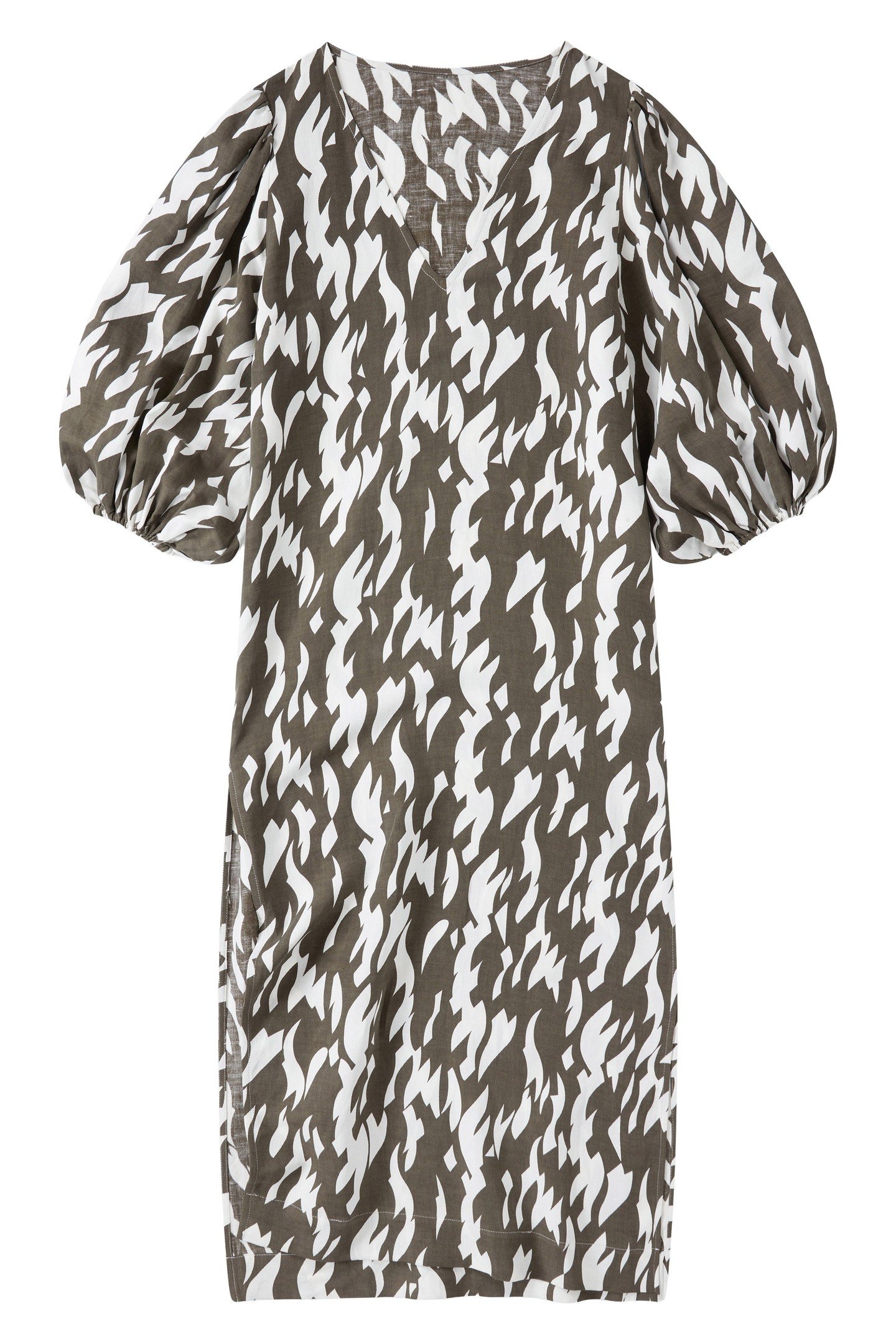 PUFF SLEEVE DRESS ARMY GREEN 1