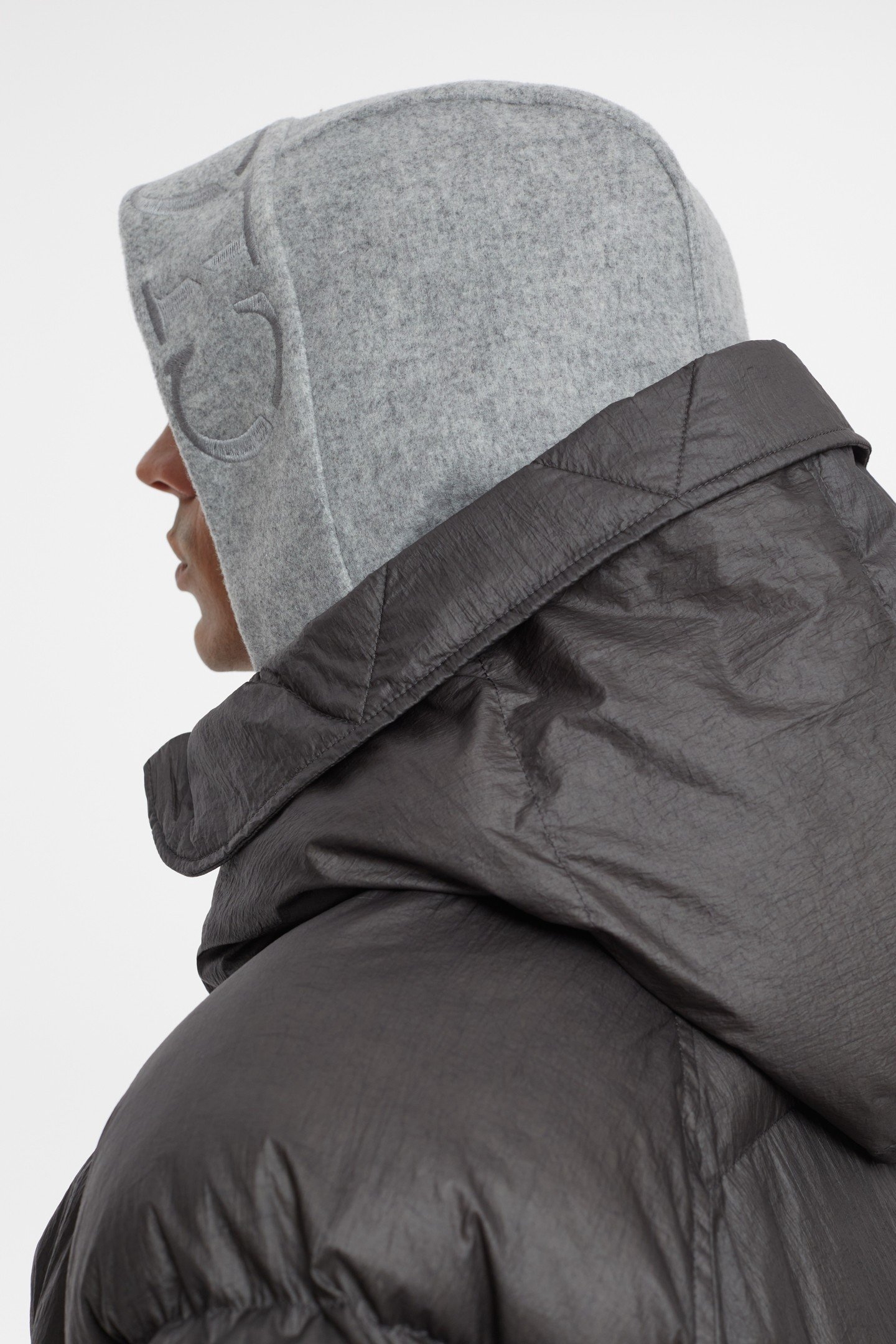 SHORTER PUFFER COAT JACKET CHARCOAL 7