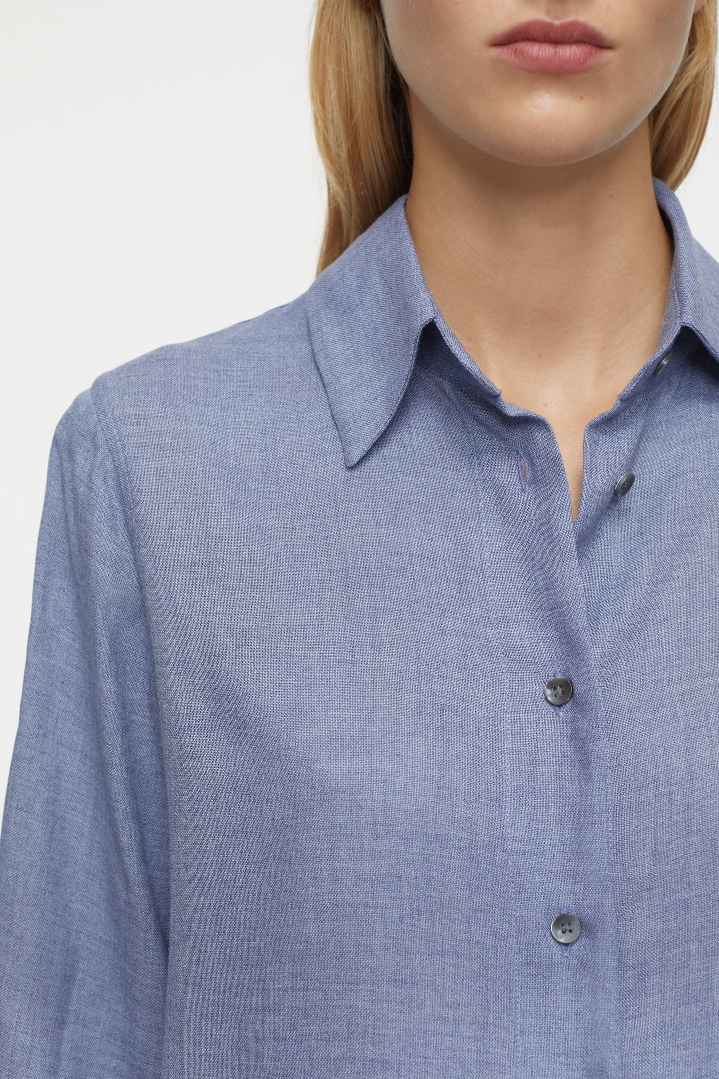 PLEAT BLOUSE SHIRT DARK NIGHT 6