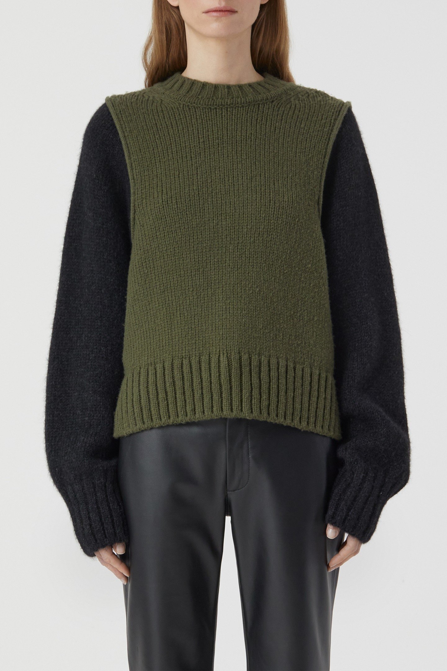 CREW NECK LONG SLEEVE KNITS INDUSTRIAL GREEN 4