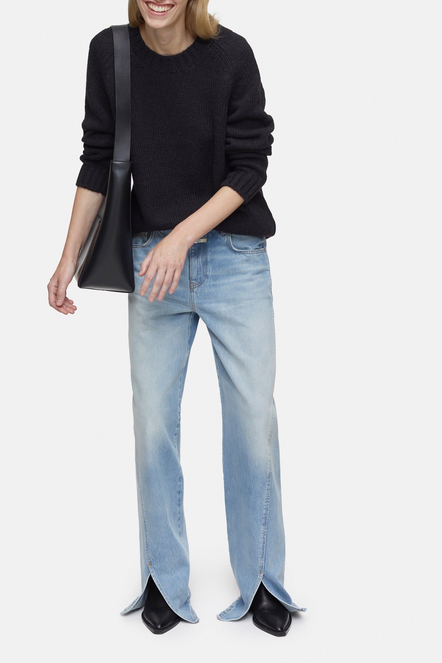 CREW NECK LONG SLEEVES KNITS BLACK 5