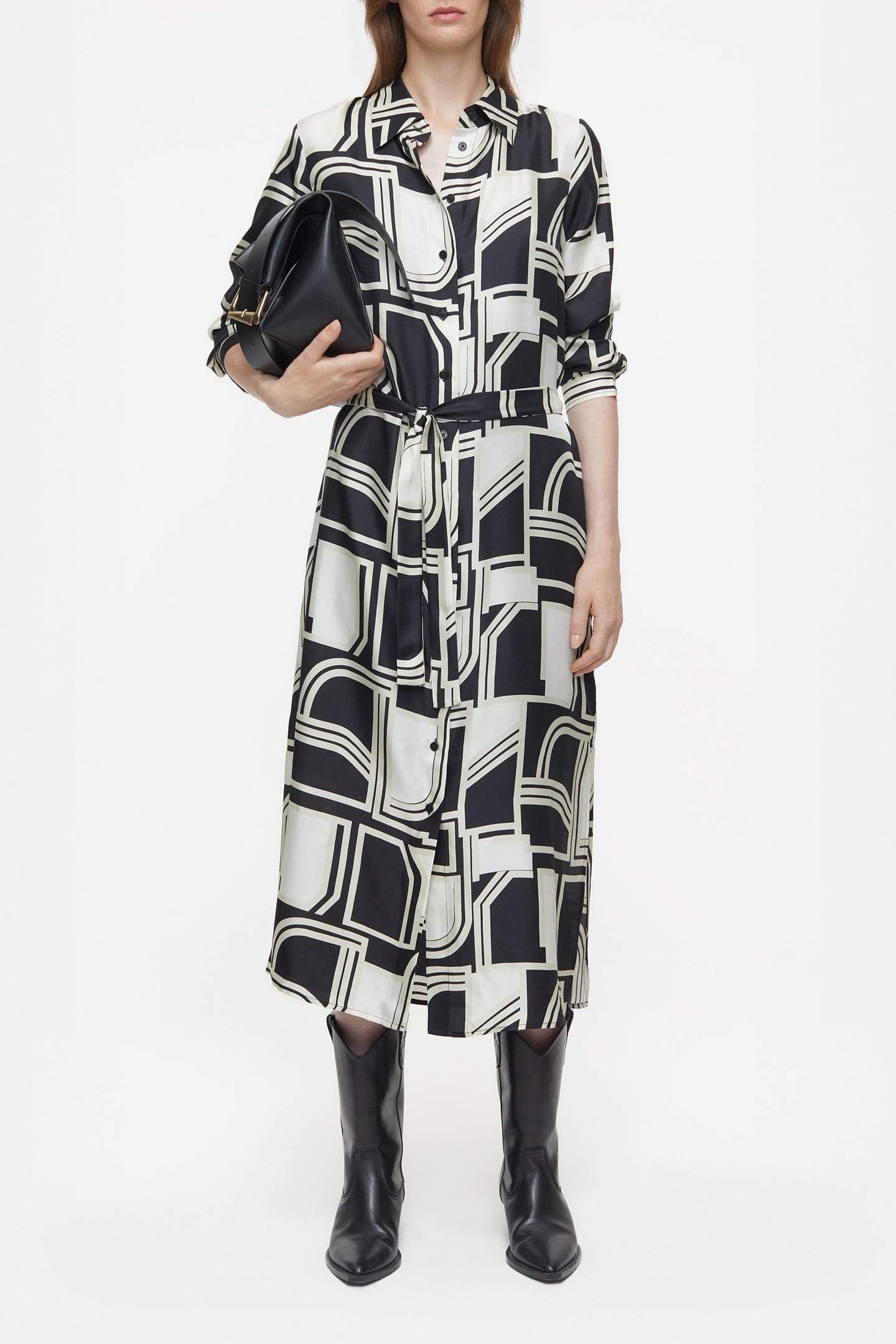 LONG SHIRT DRESS BLACK 2