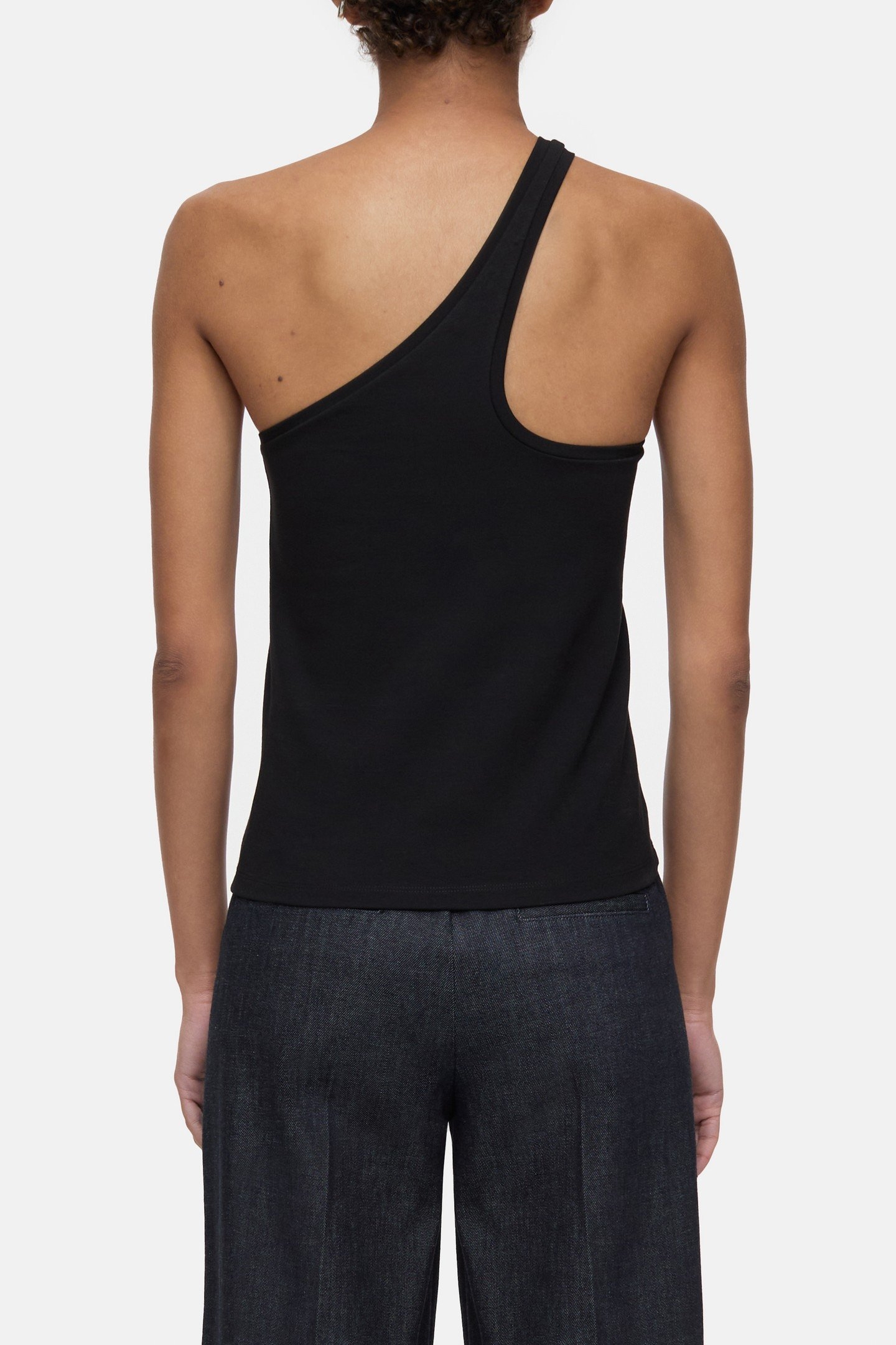 ONE SHOULDER TANKTOP T-SHIRTS BLACK 3