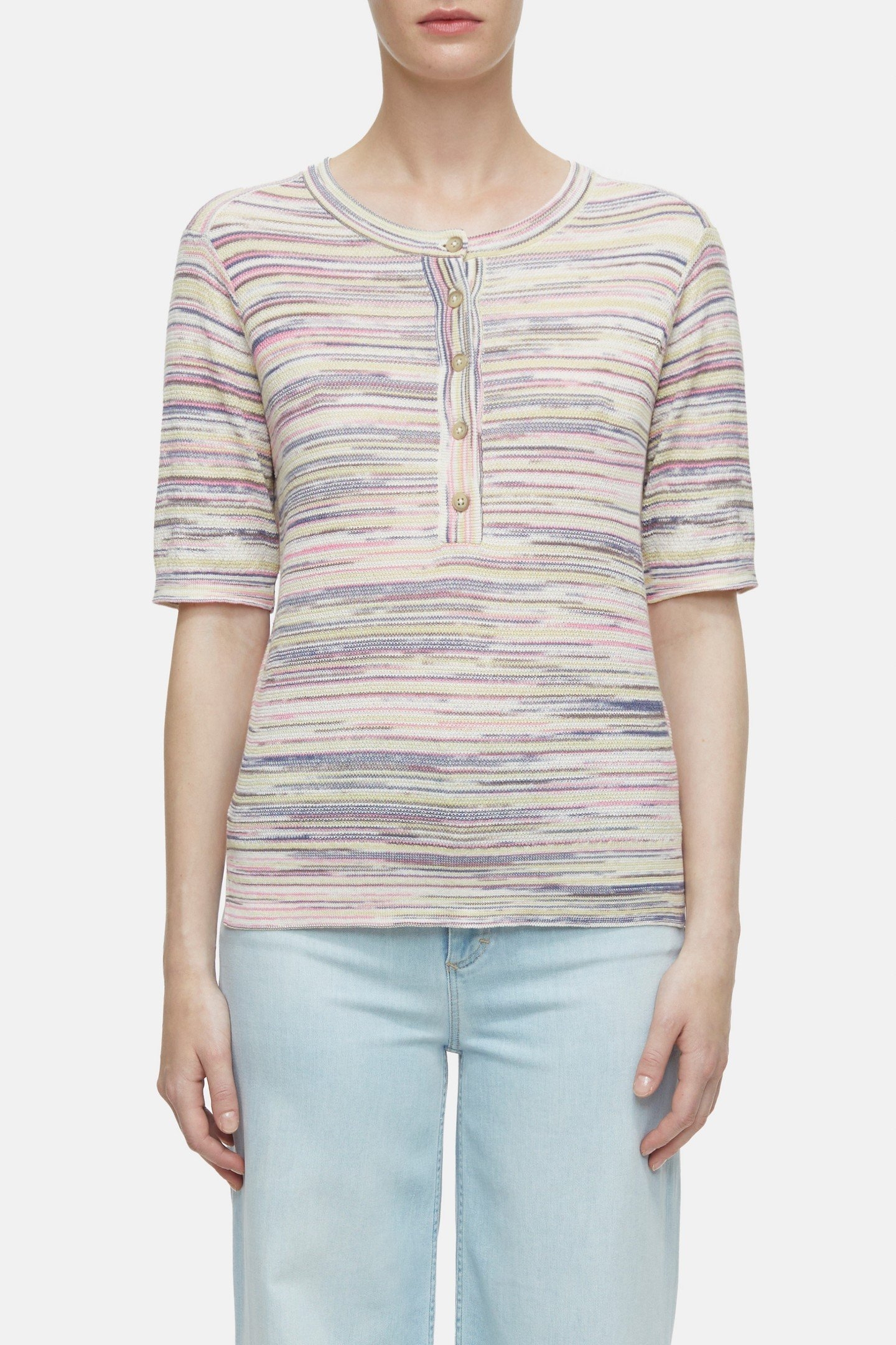 HENLEY SHORT SLEEVE KNITS MULTI COLOUR 1