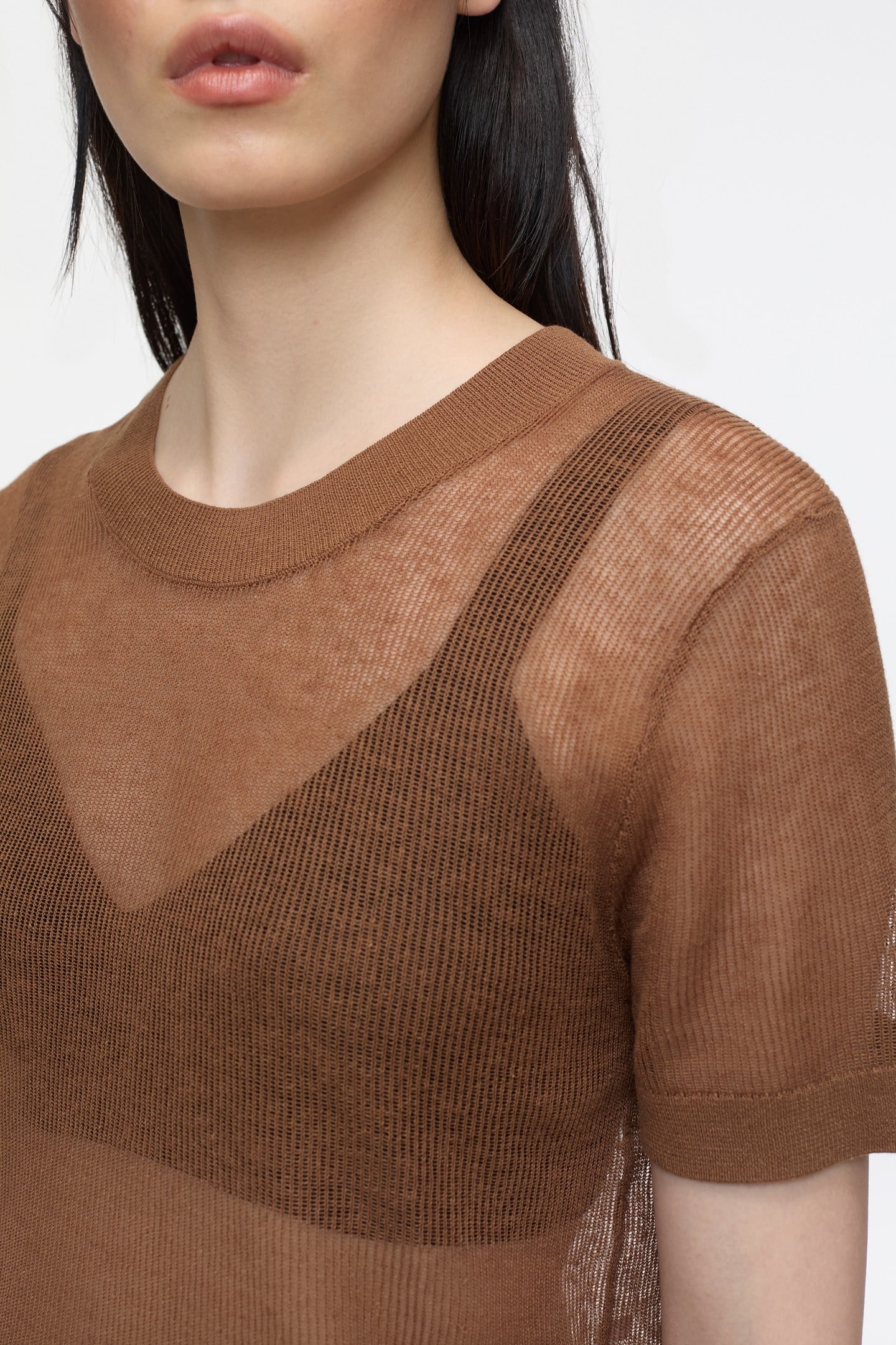 CREW NECK SHORT SLEEVE KNITS ARABICA ESPRESSO 4