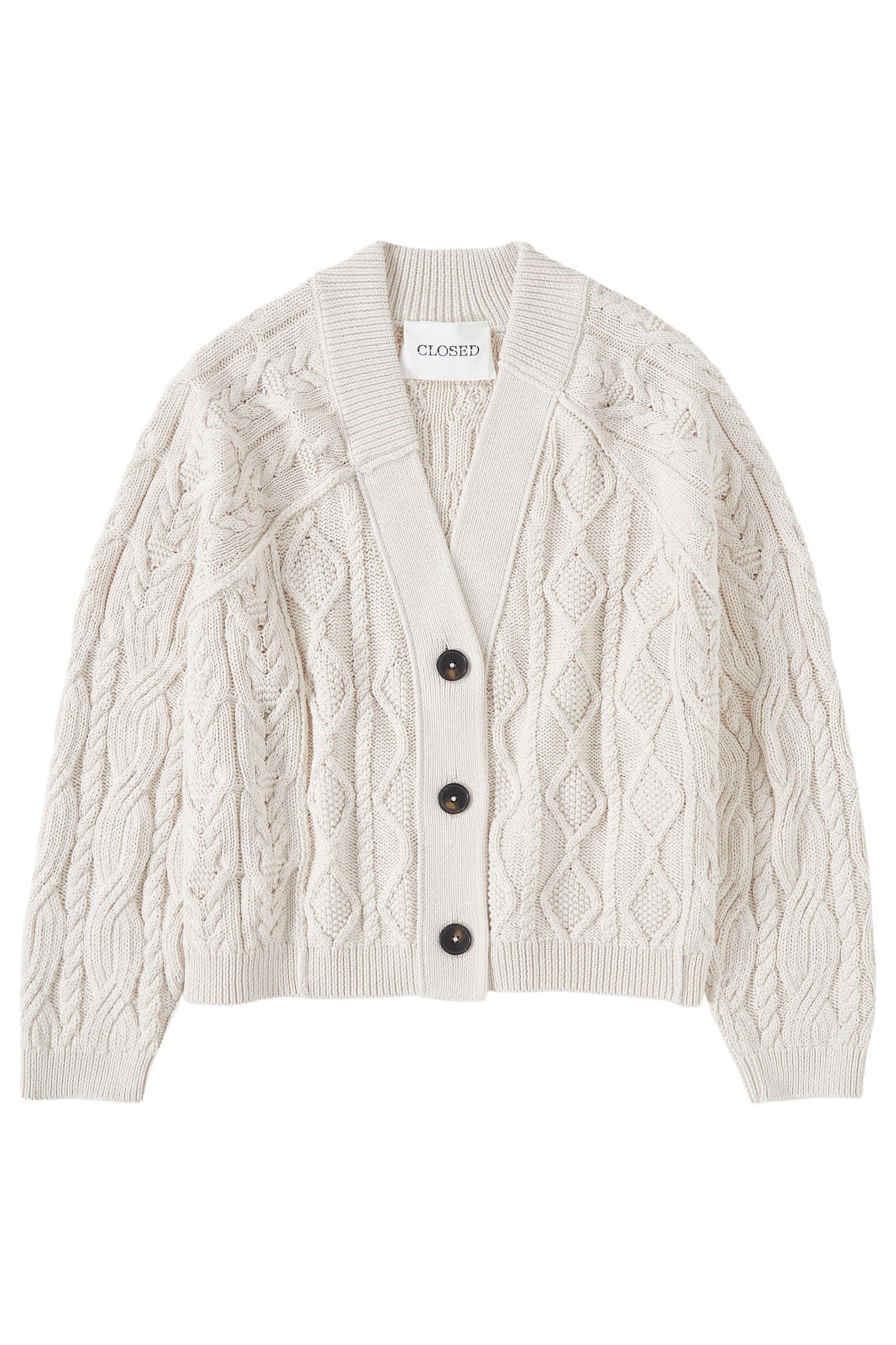V CARDIGAN LONG SLEEVE KNITS IVORY 5