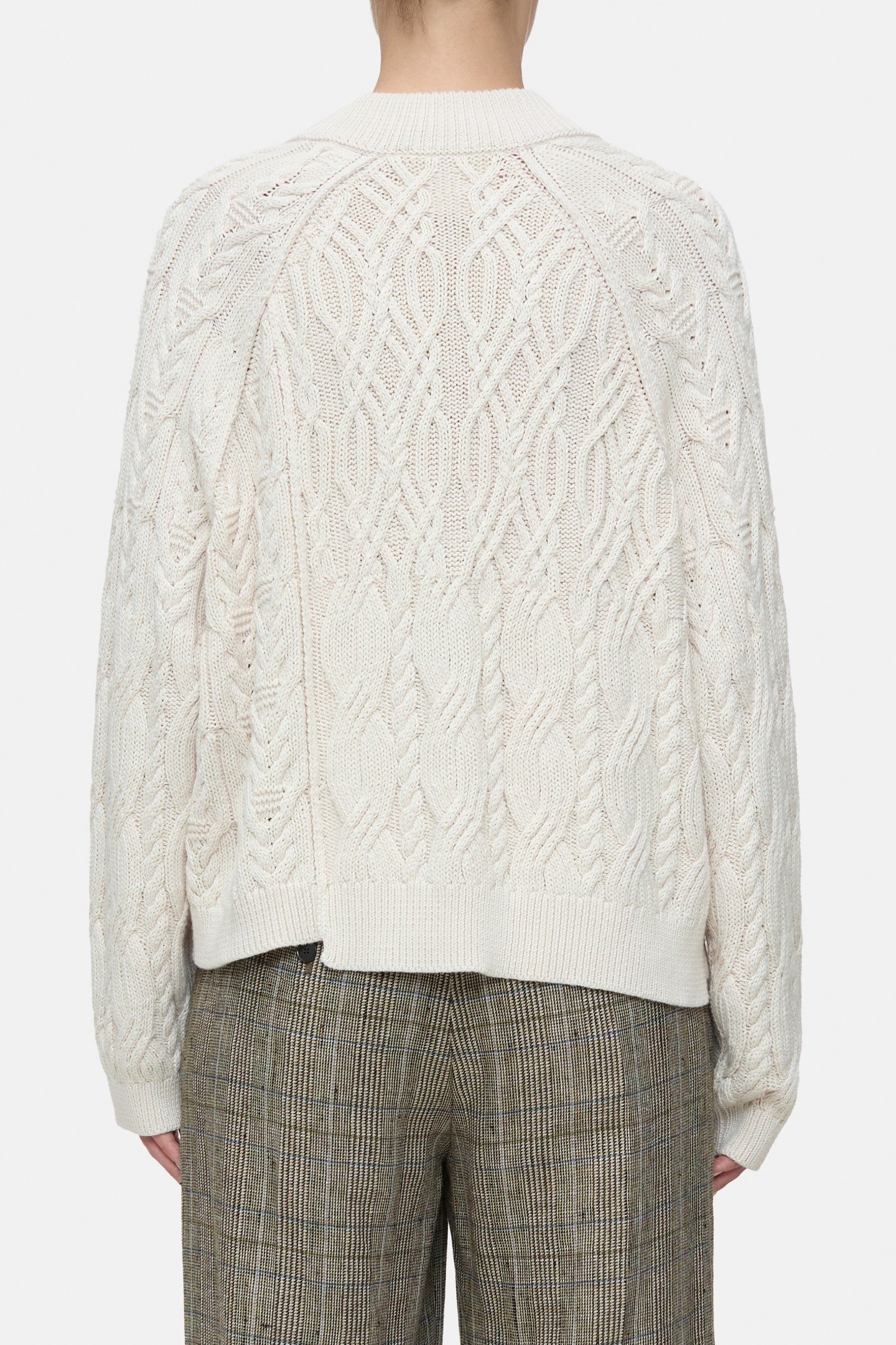 V CARDIGAN LONG SLEEVE KNITS IVORY 4