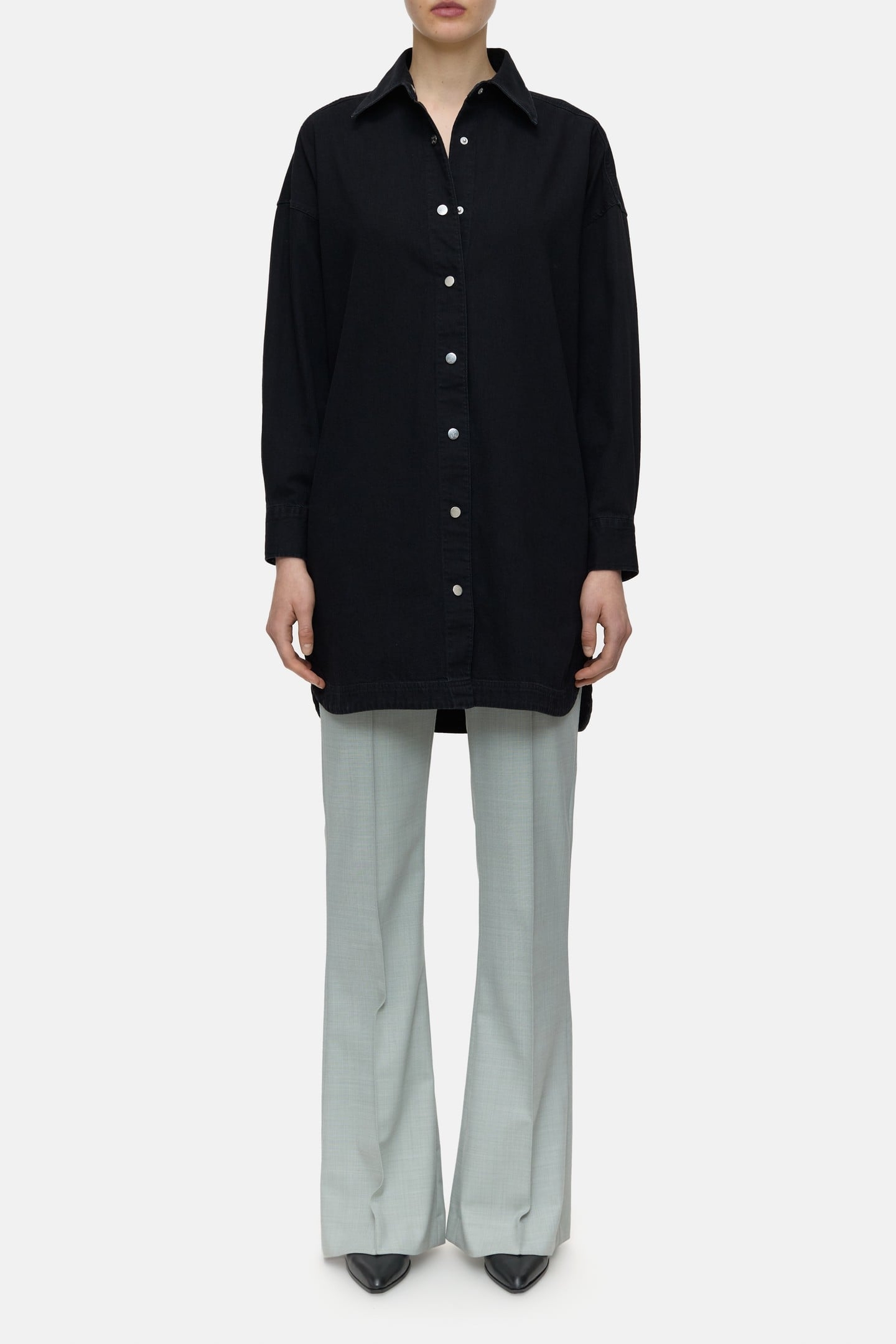 DENIM SHIRT DRESS BLACK 1