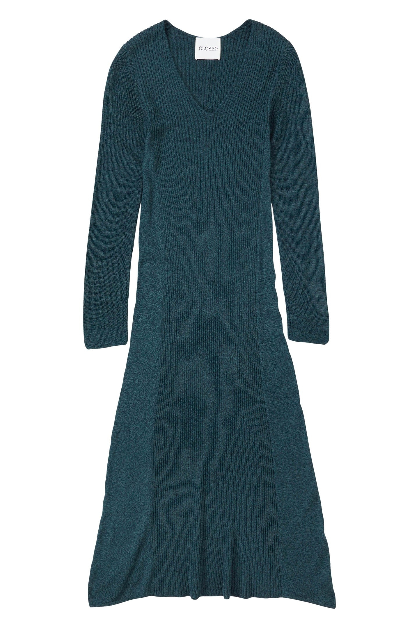 LONG SLEEVE RIB DRESS PINI GREEN 3