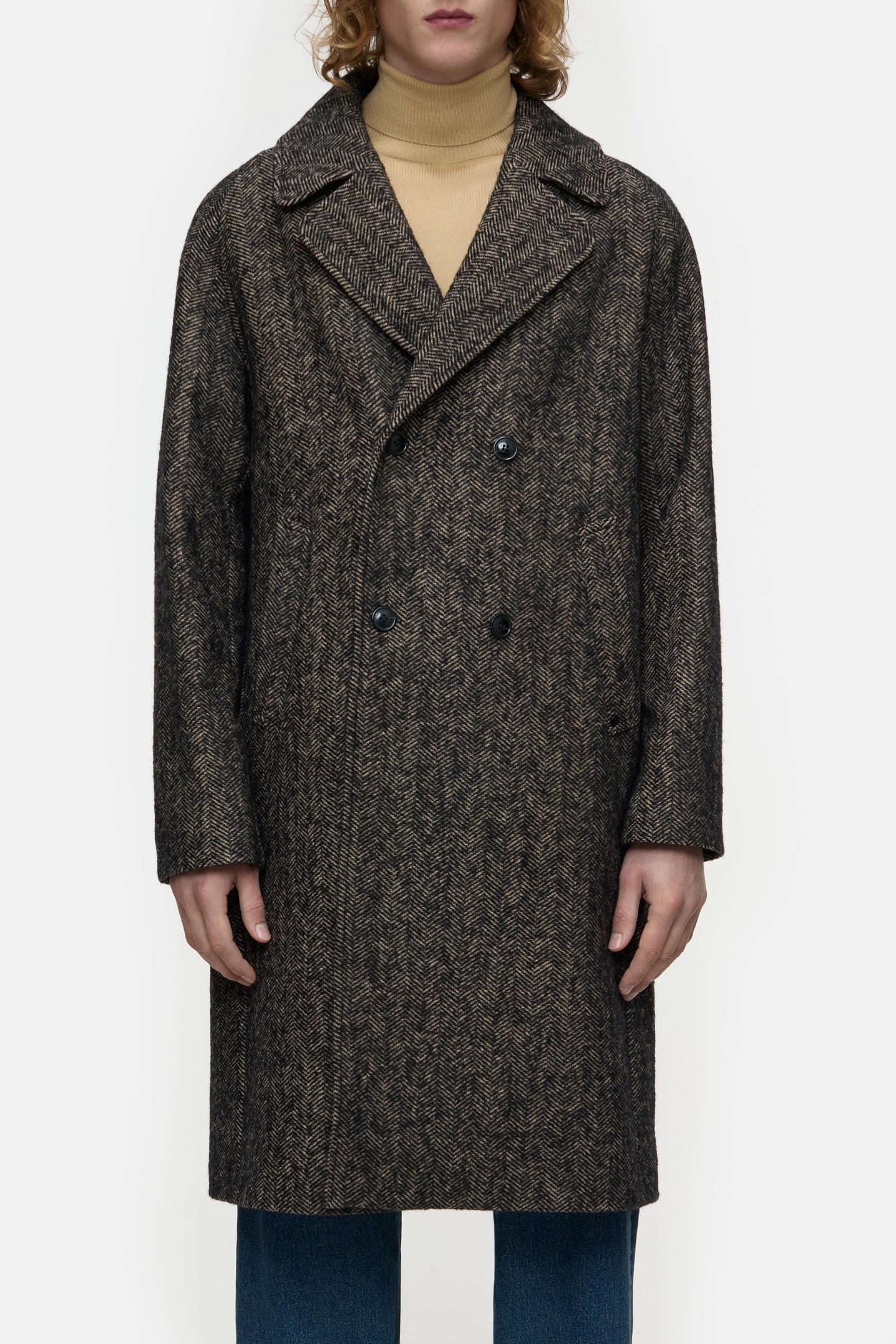 DOUBLE BREASTED COAT JACKET BLACK 2