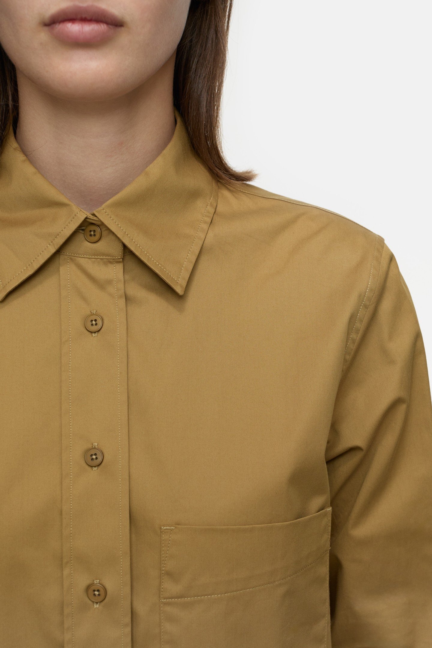 STRAIGHT FITTED BLOUSE SHIRT TULLAMORE BROWN 3