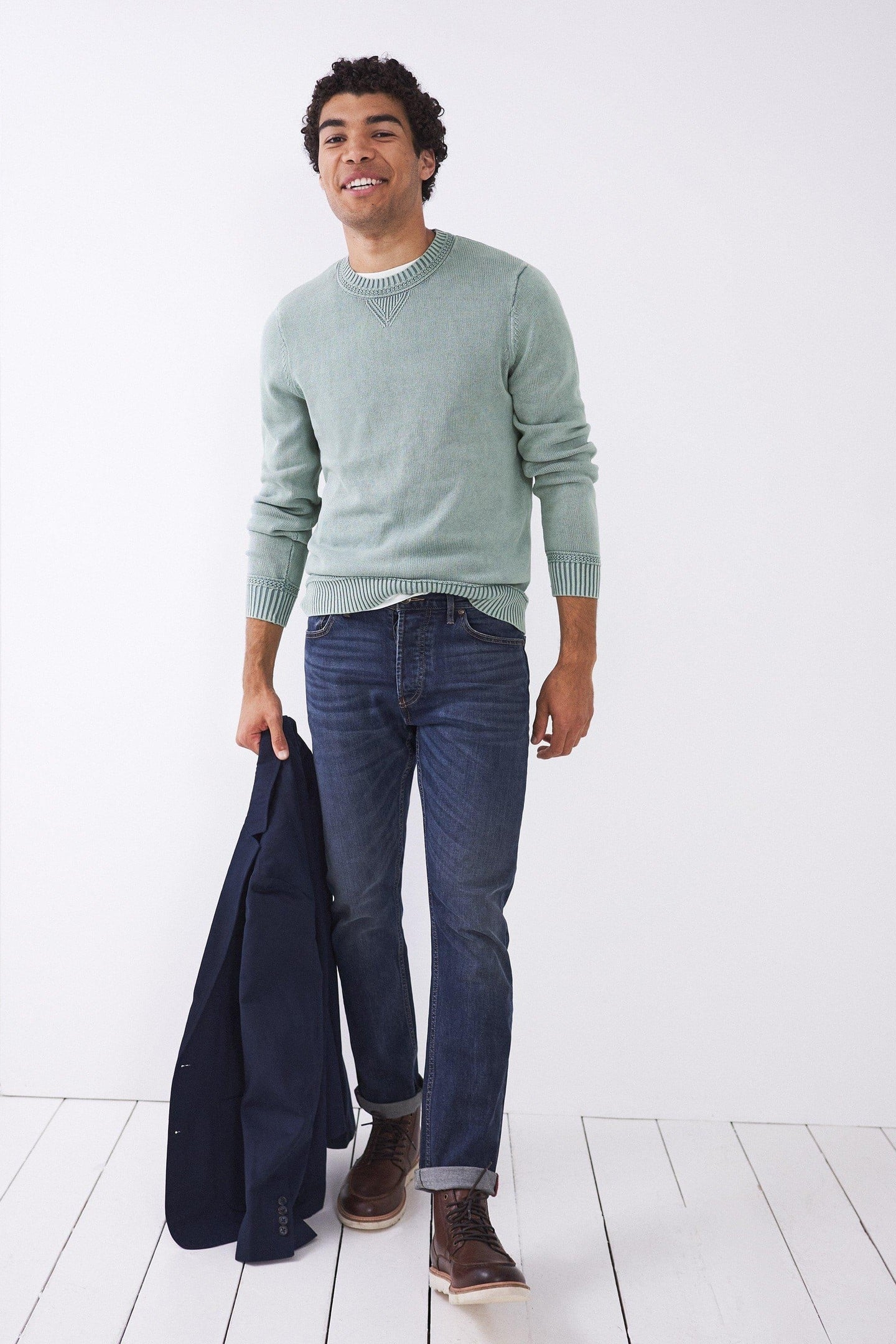 CLIFTON COTTON CREW DUCK EGG BLUE 1